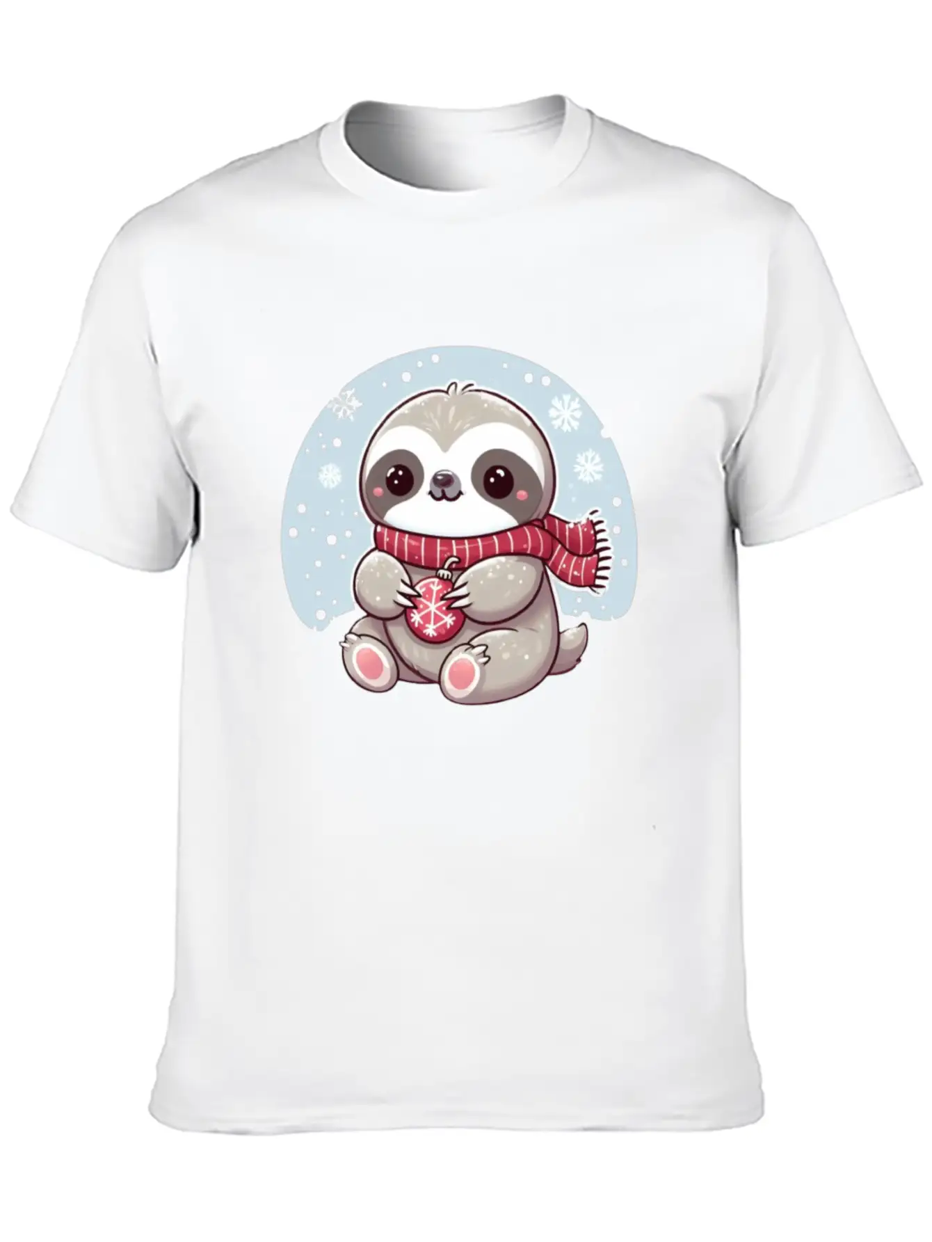 Sloth Playing In The Snow Lightweight Cotton T-Shirt – Daily Comfort Graphic Shirt