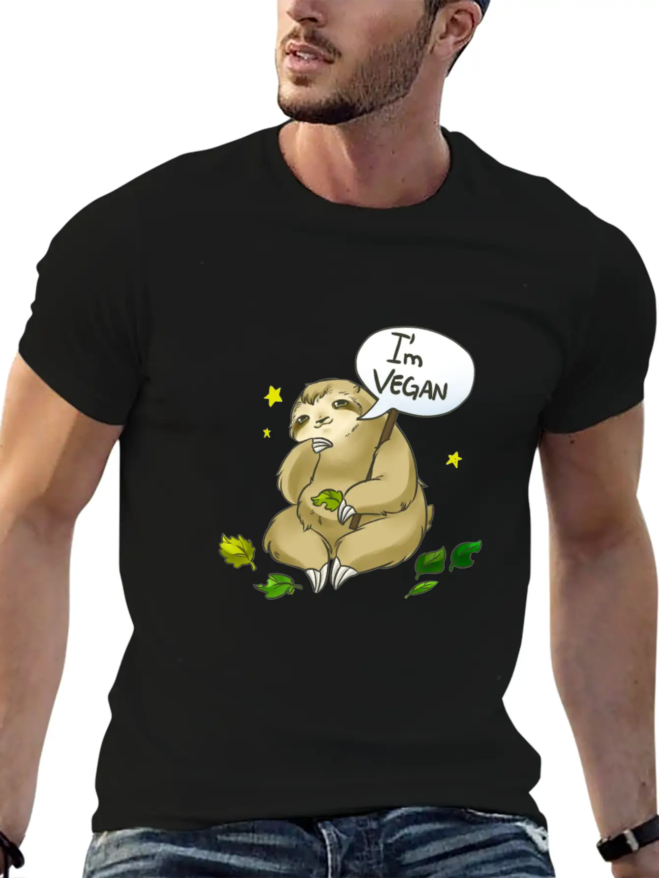 Sloths Are Vegan Vegetarian Unisex Casual T-Shirt – Clean Design For Daily Comfort