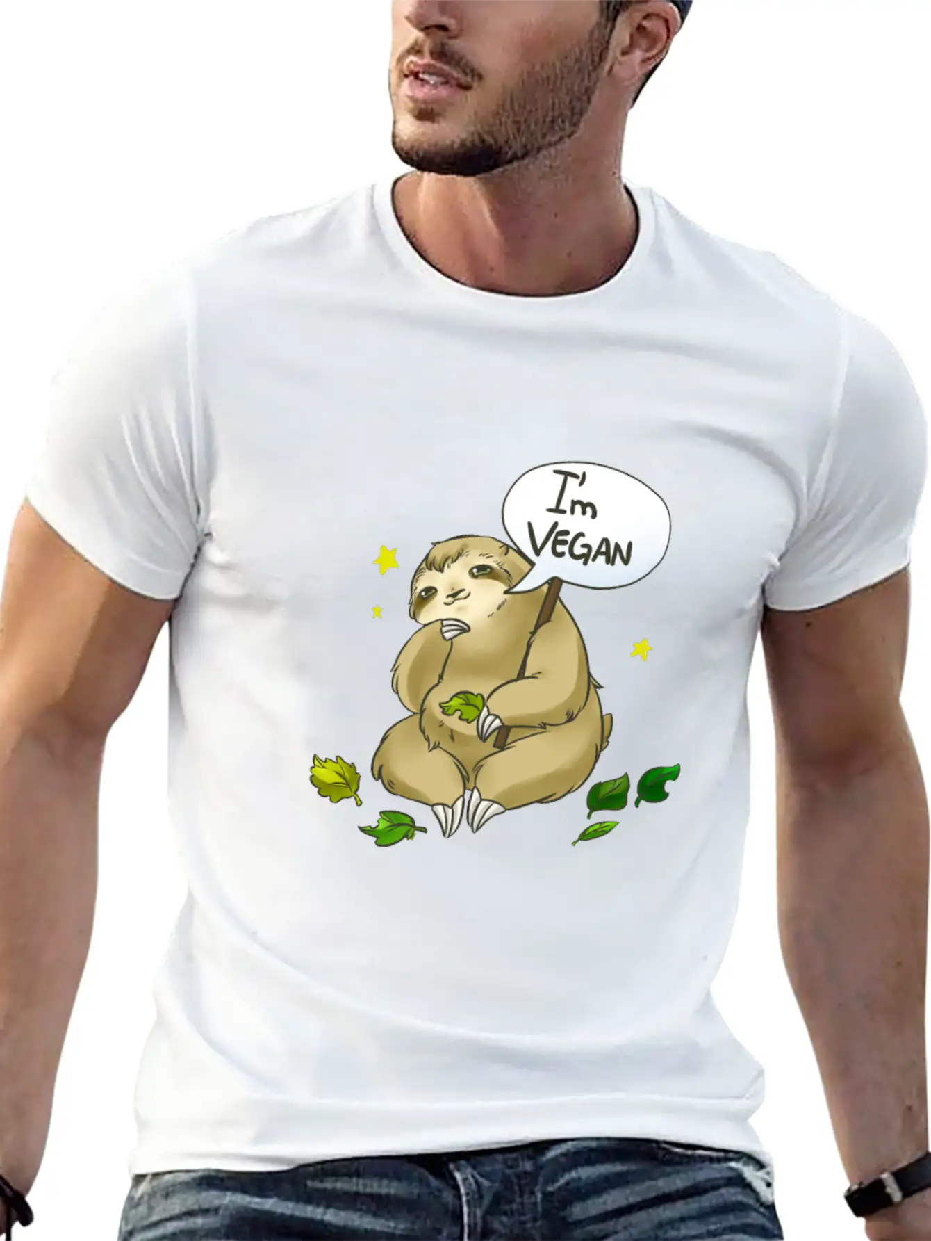 Sloths Are Vegan Vegetarian Unisex Casual T-Shirt – Clean Design For Daily Comfort