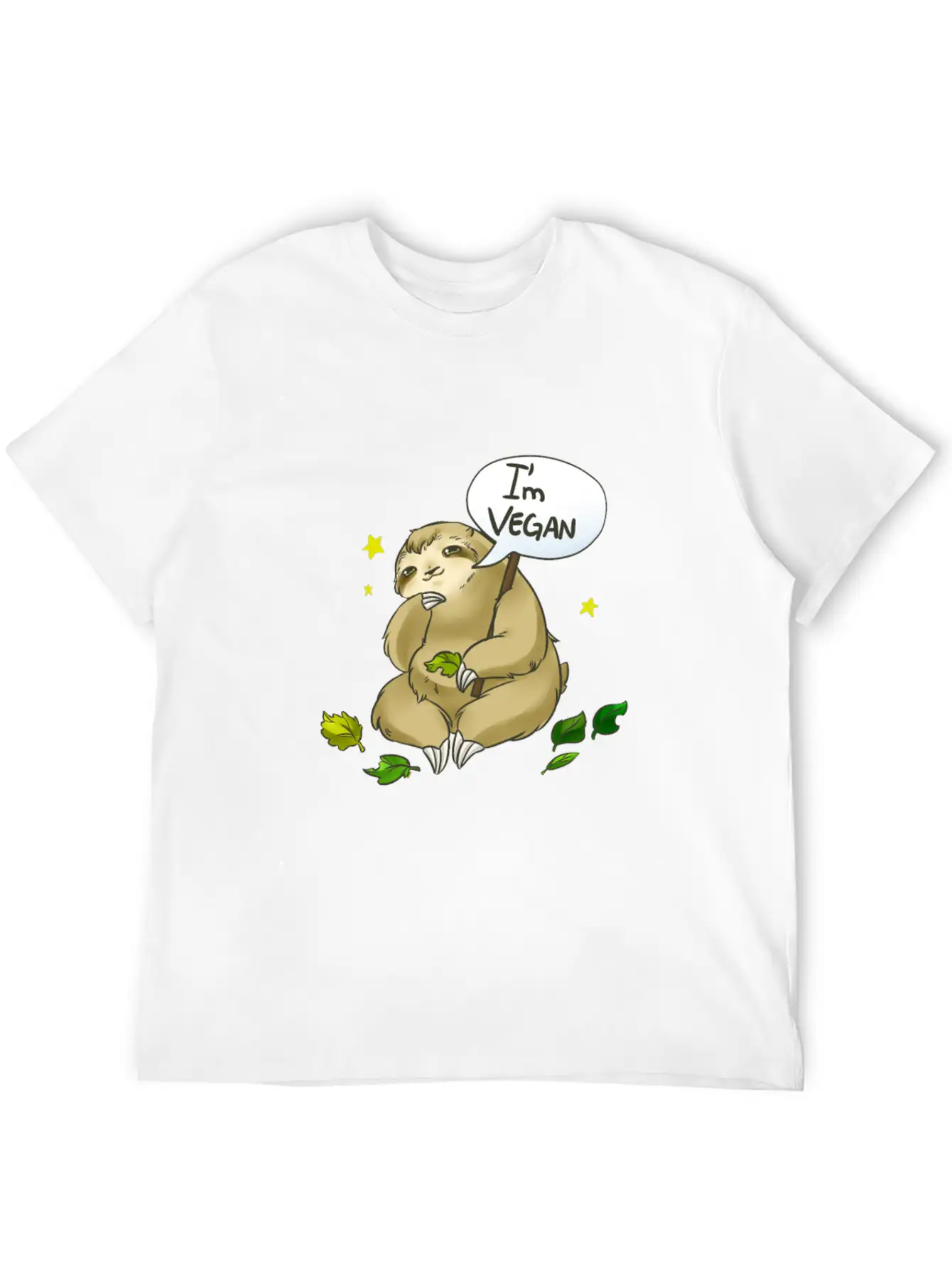 Sloths Are Vegan Vegetarian Unisex Casual T-Shirt – Clean Design For Daily Comfort