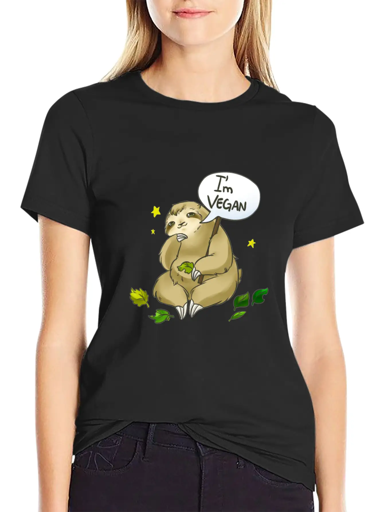 Sloths Are Vegan Vegetarian Unisex Casual T-Shirt – Clean Design For Daily Comfort