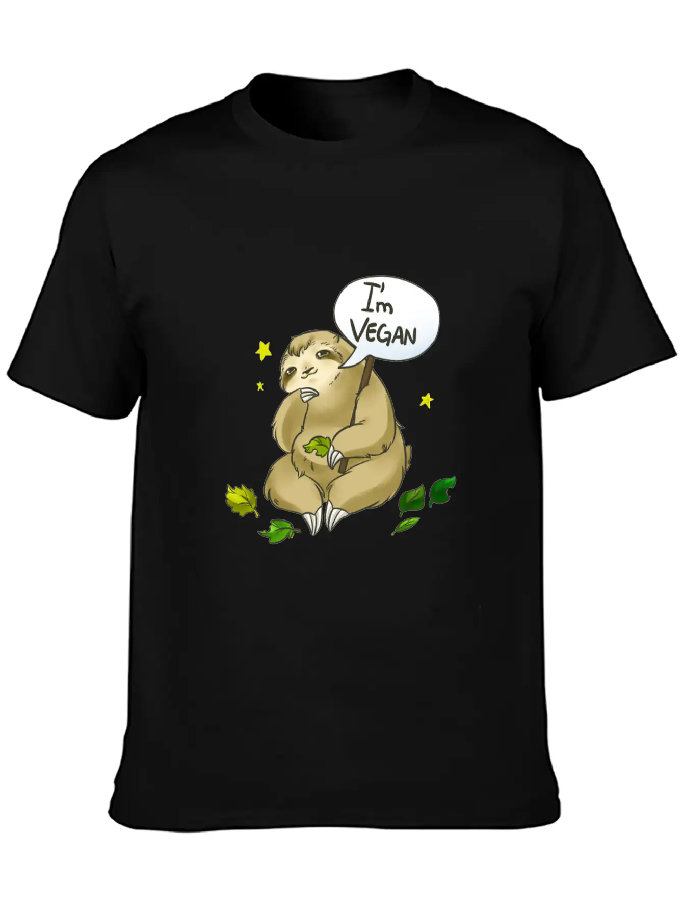 Sloths Are Vegan Vegetarian Unisex Casual T-Shirt – Clean Design For Daily Comfort