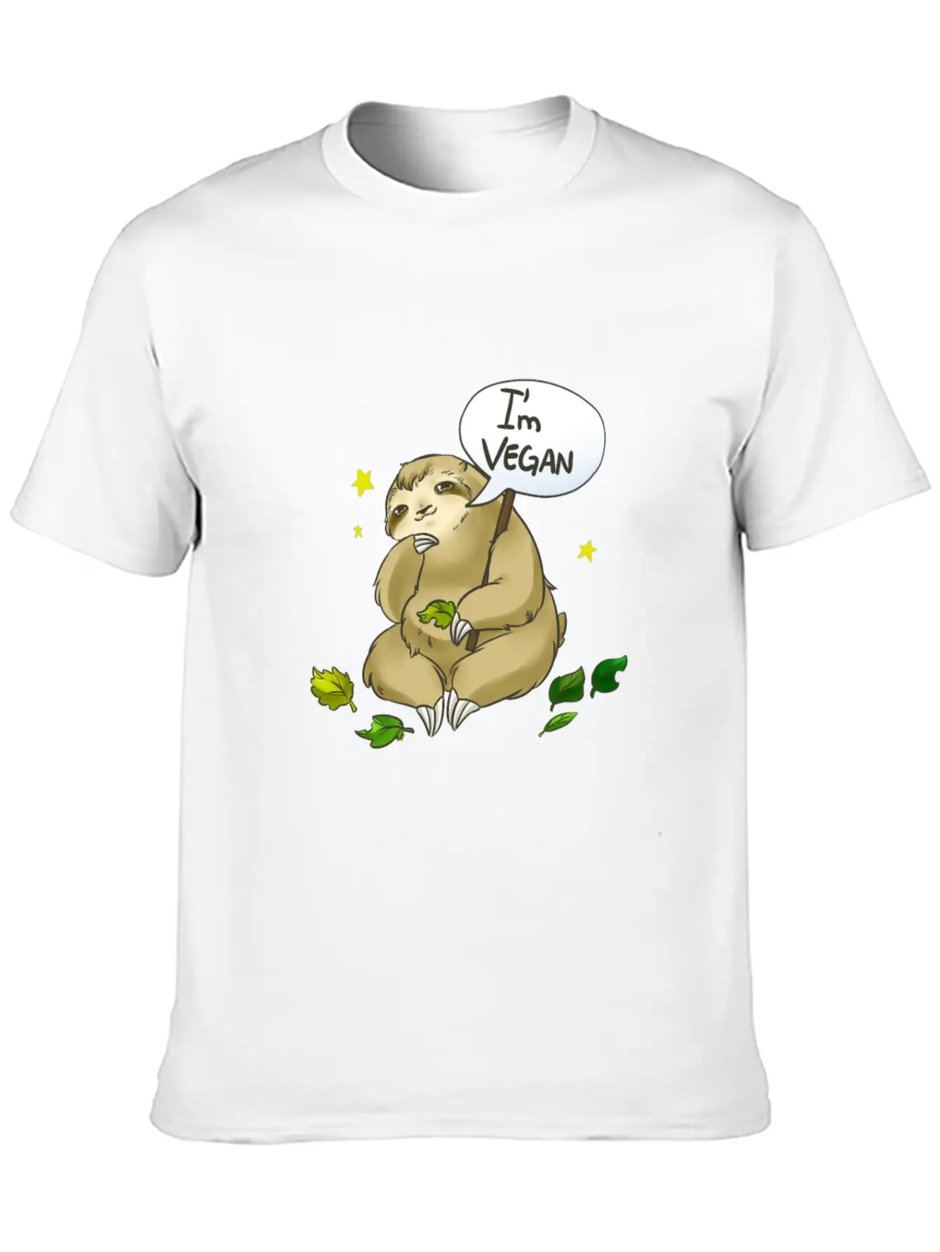 Sloths Are Vegan Vegetarian Unisex Casual T-Shirt – Clean Design For Daily Comfort