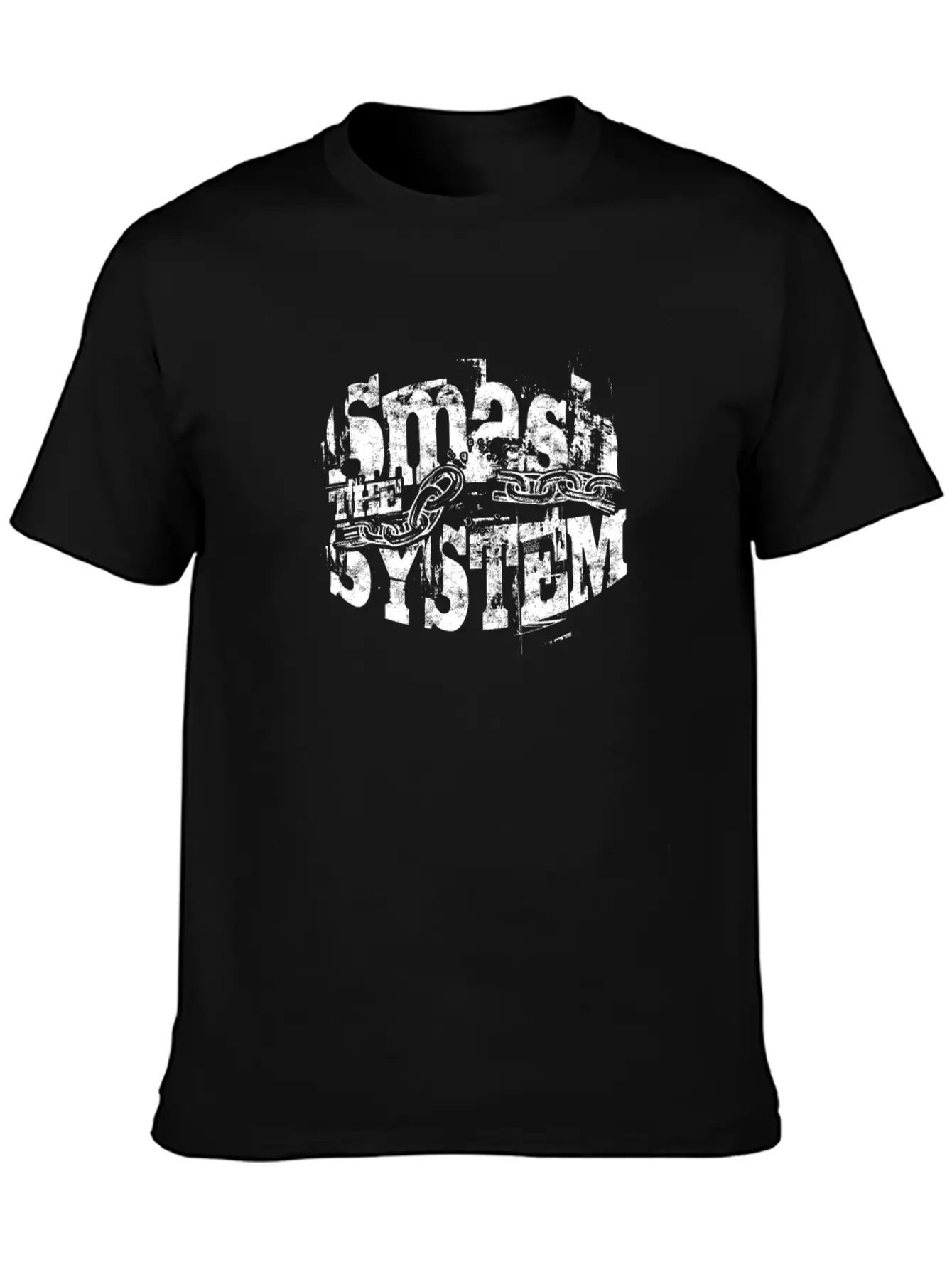 Smash The System - Punk Basic Graphic T-Shirt – Daily Comfort In Soft Cotton