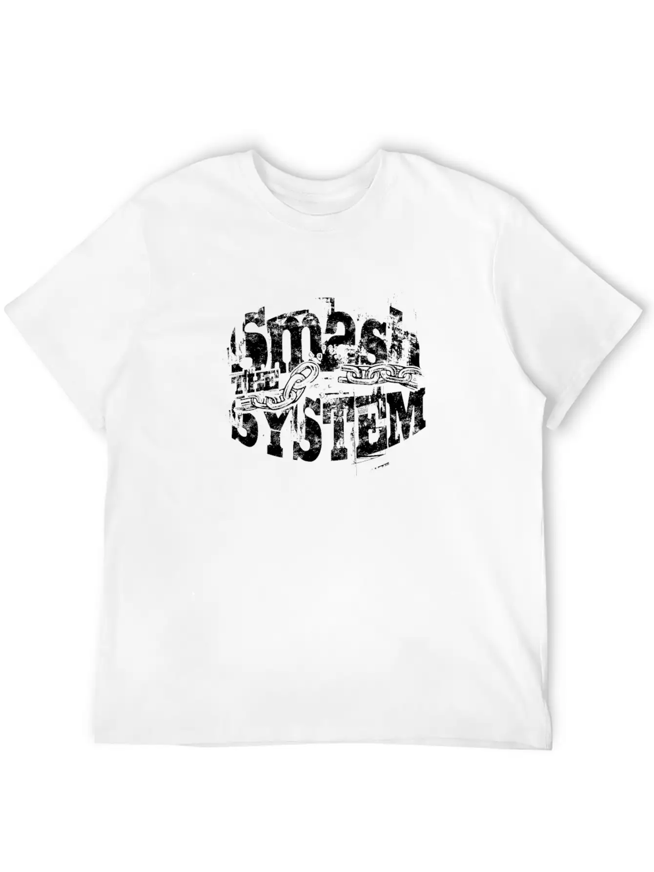Smash The System - Punk Basic Graphic T-Shirt – Daily Comfort In Soft Cotton