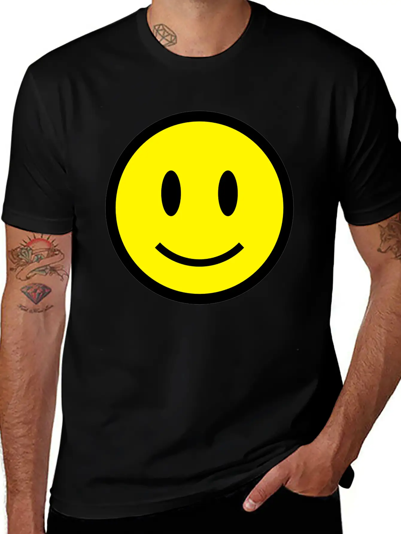 Smiley Face Icon 2c Lightweight Cotton T-Shirt – Daily Comfort Graphic Shirt