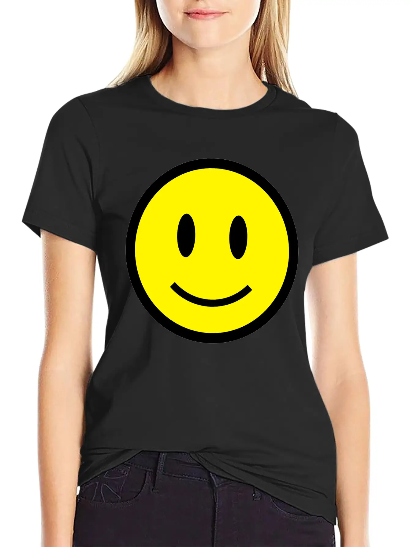 Smiley Face Icon 2c Lightweight Cotton T-Shirt – Daily Comfort Graphic Shirt