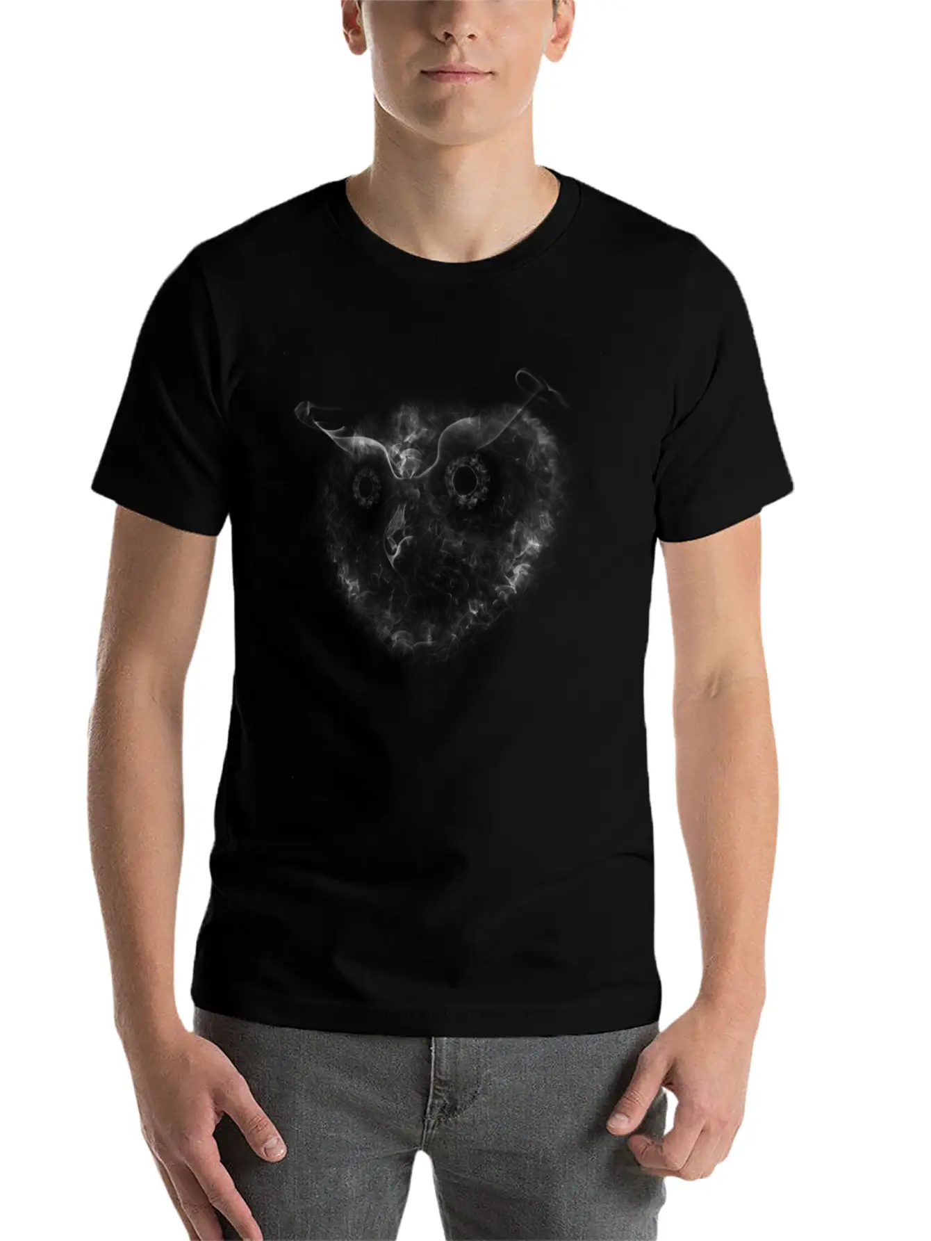 Smoking Owl Black Lightweight Cotton T-Shirt – Daily Comfort Graphic Shirt