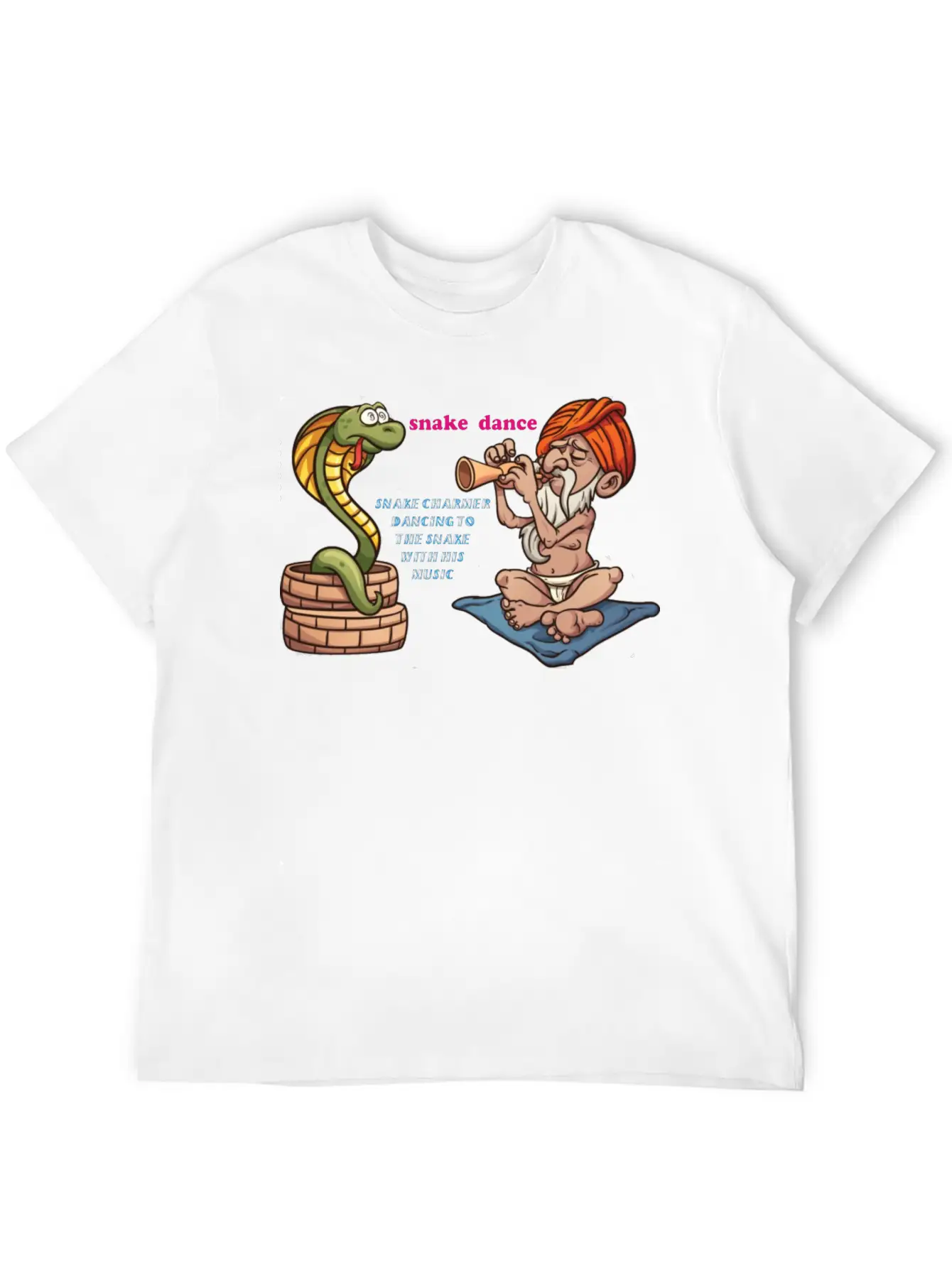 Snake Charmer With Snake Dancing Classic Fit Graphic Tee For Daily Comfort – Unisex Cotton Shirt