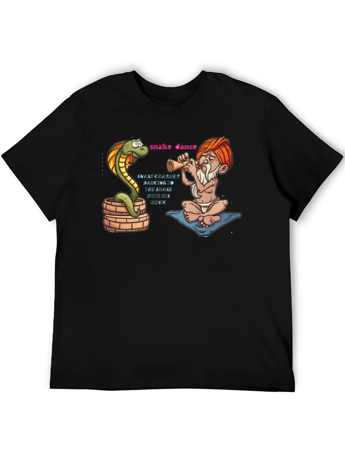 Snake Charmer With Snake Dancing Classic Fit Graphic Tee For Daily Comfort – Unisex Cotton Shirt