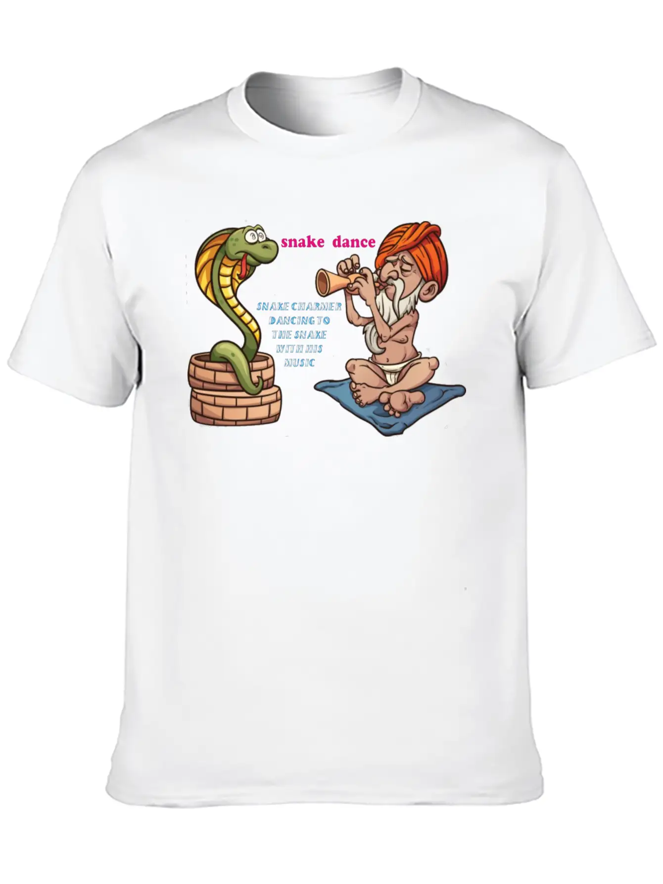 Snake Charmer With Snake Dancing Classic Fit Graphic Tee For Daily Comfort – Unisex Cotton Shirt