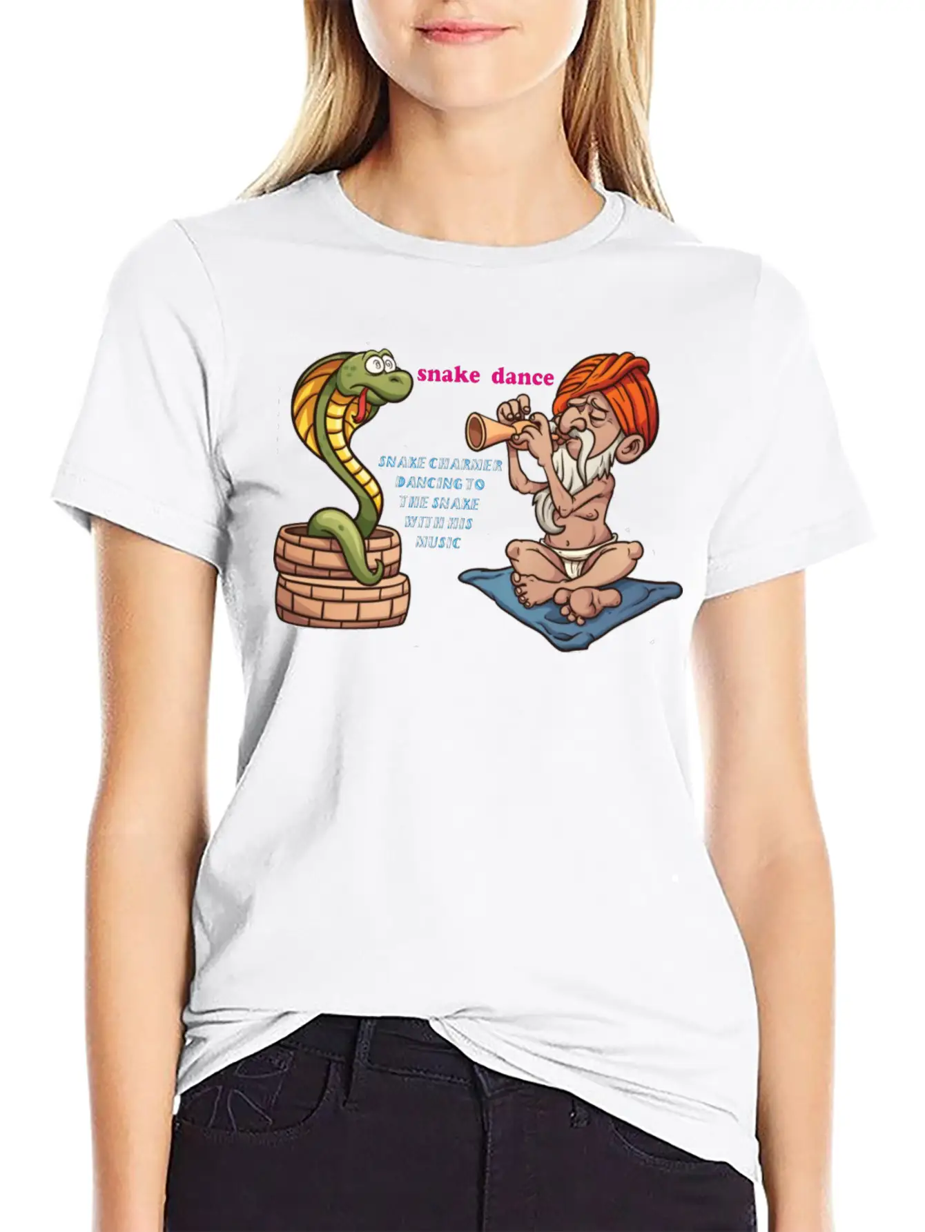 Snake Charmer With Snake Dancing Classic Fit Graphic Tee For Daily Comfort – Unisex Cotton Shirt