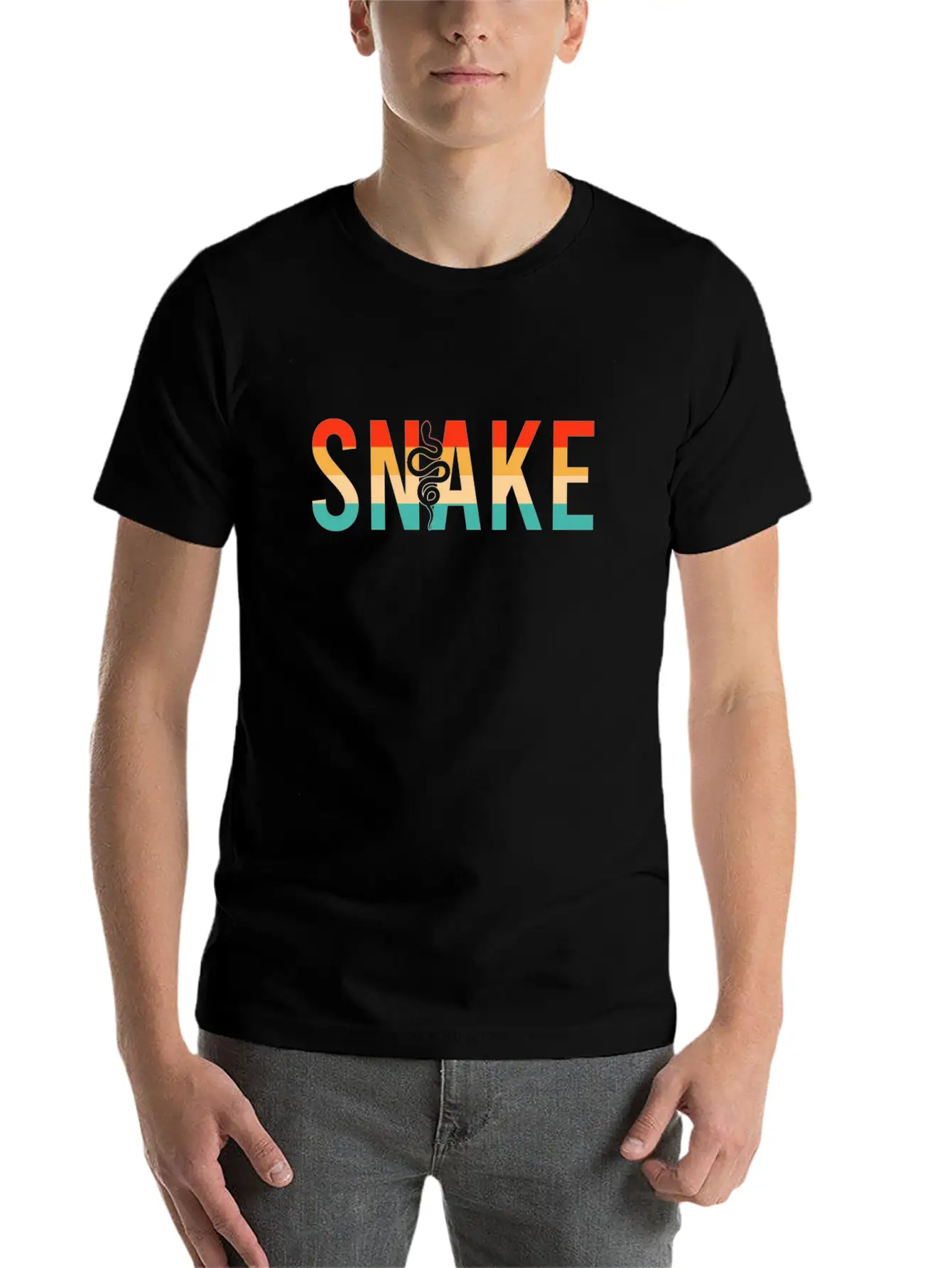 Snake Retro Modern Fit Casual T-Shirt – Clean And Versatile Design