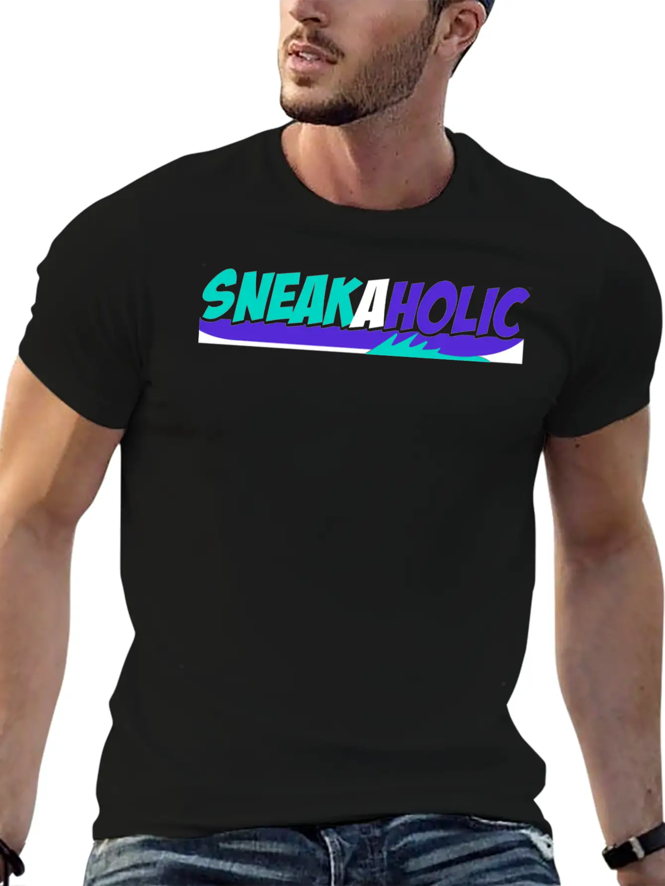 Sneakaholic Graphic Modern Fit Casual T-Shirt – Clean And Versatile Design