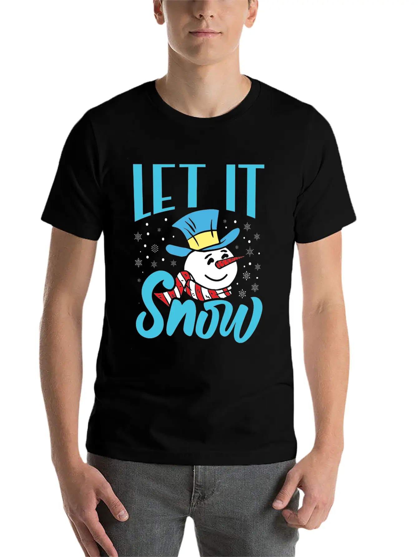 Snow Fever Snowman Let It Snow Funny Frozen Lightweight Cotton T-Shirt – Daily Comfort Graphic Shirt