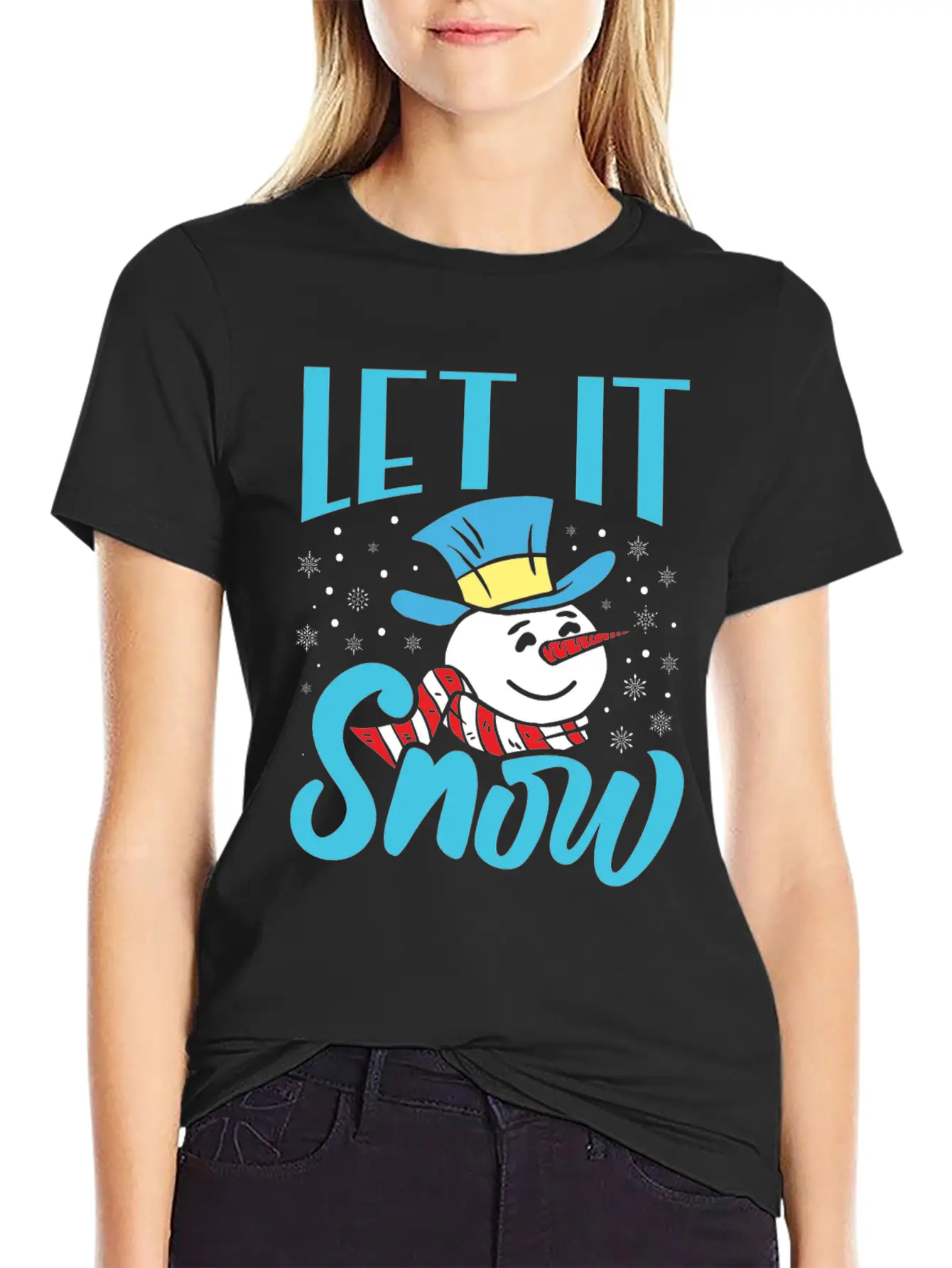 Snow Fever Snowman Let It Snow Funny Frozen Lightweight Cotton T-Shirt – Daily Comfort Graphic Shirt