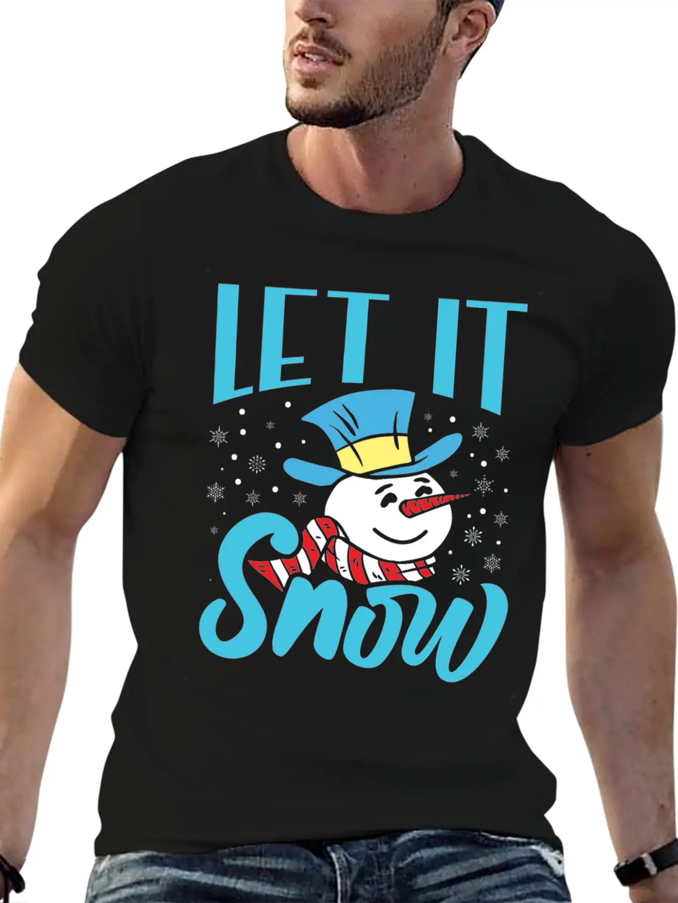 Snow Fever Snowman Let It Snow Funny Frozen Lightweight Cotton T-Shirt – Daily Comfort Graphic Shirt