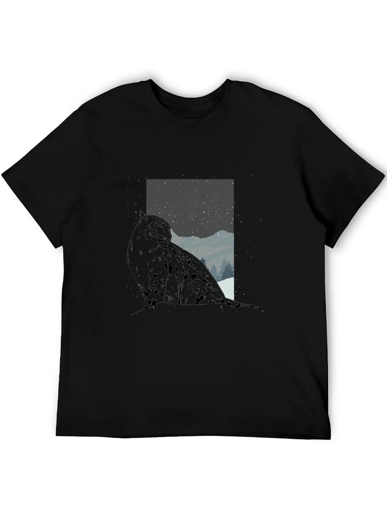 Snow Leopard Essential Cotton Tee For Daily Outfits – Unisex Style