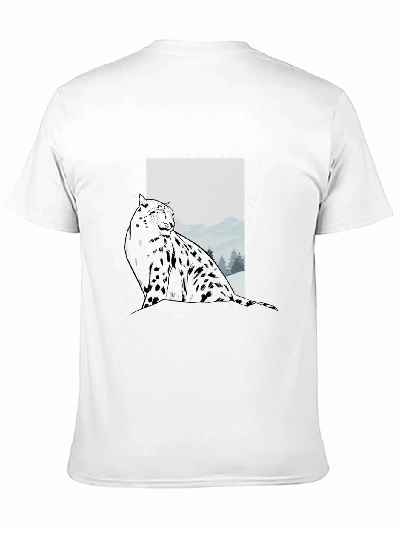 Snow Leopard Essential Cotton Tee For Daily Outfits – Unisex Style