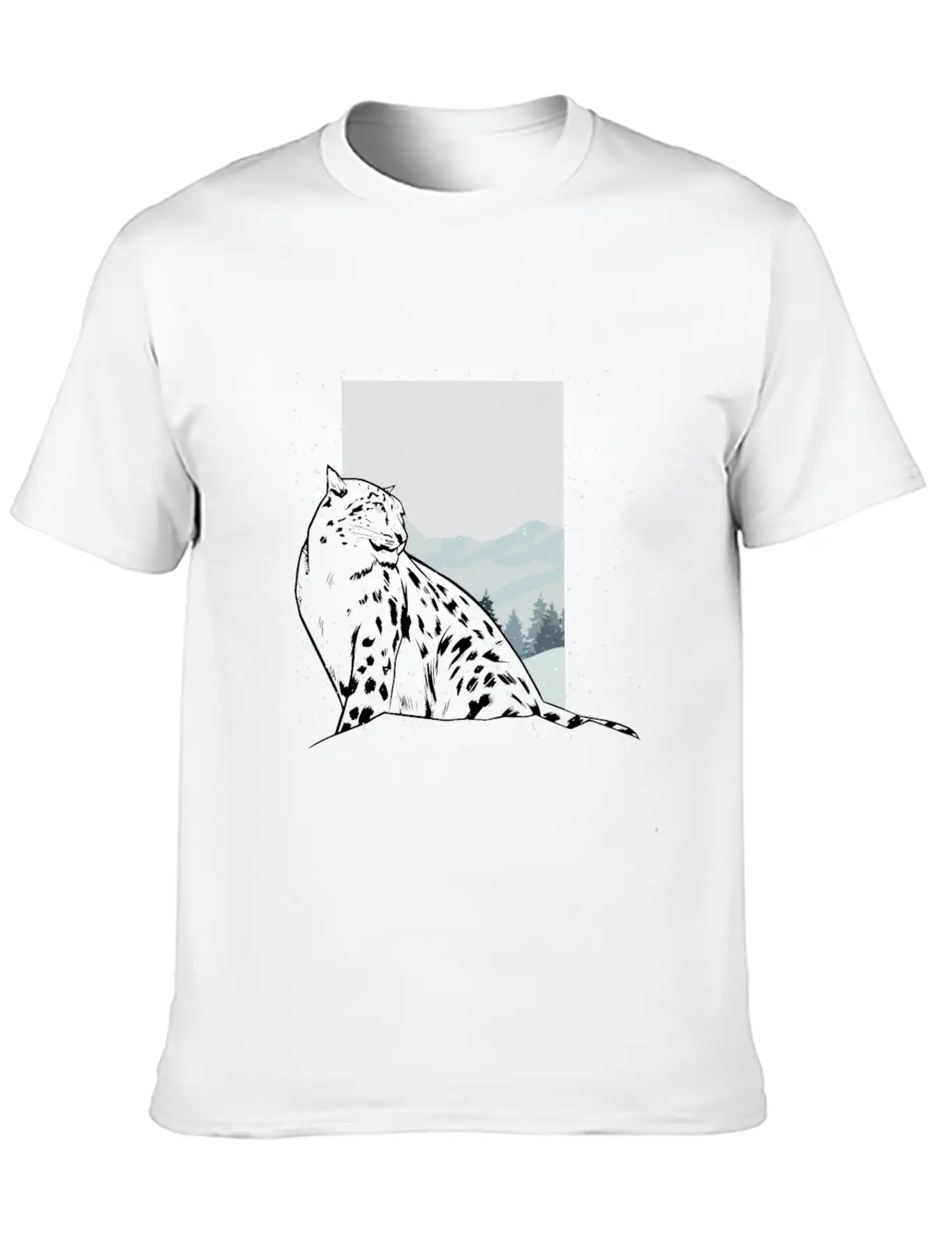 Snow Leopard Essential Cotton Tee For Daily Outfits – Unisex Style