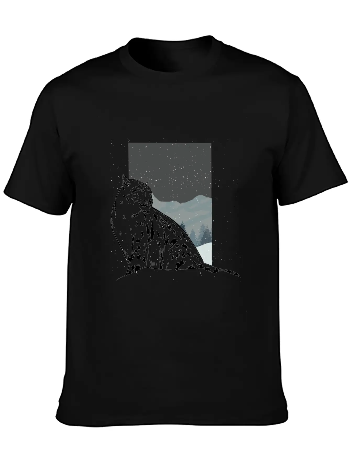 Snow Leopard Essential Cotton Tee For Daily Outfits – Unisex Style