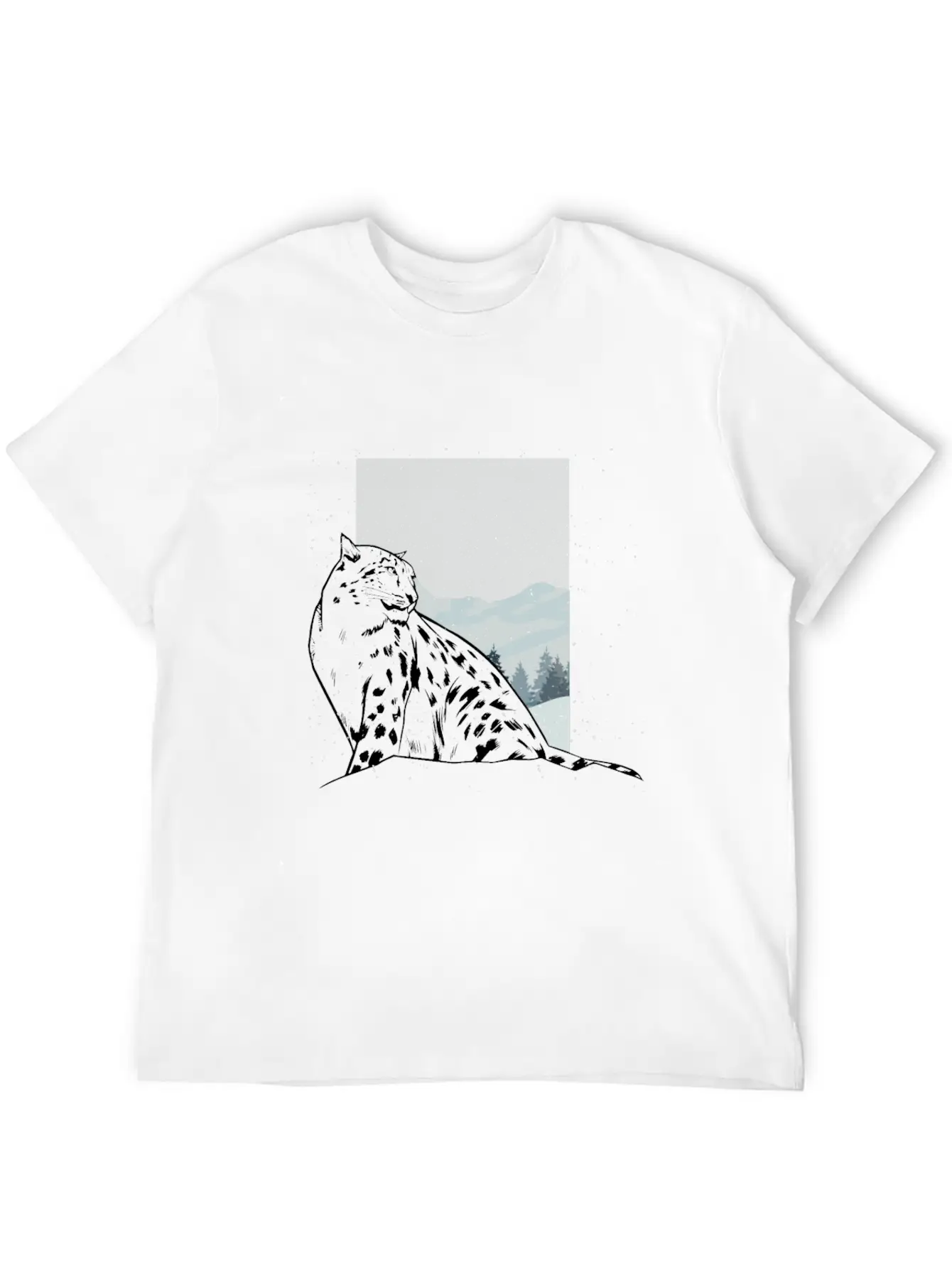 Snow Leopard Essential Cotton Tee For Daily Outfits – Unisex Style