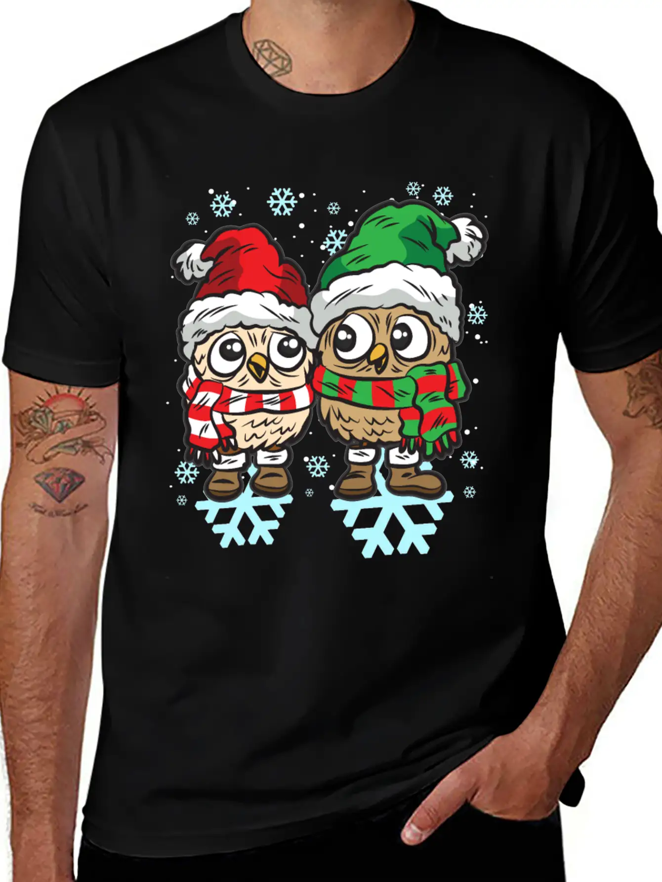 SNOW OWL COUPLE WINTER DRESS Classic Fit Graphic Tee For Daily Comfort – Unisex Cotton Shirt