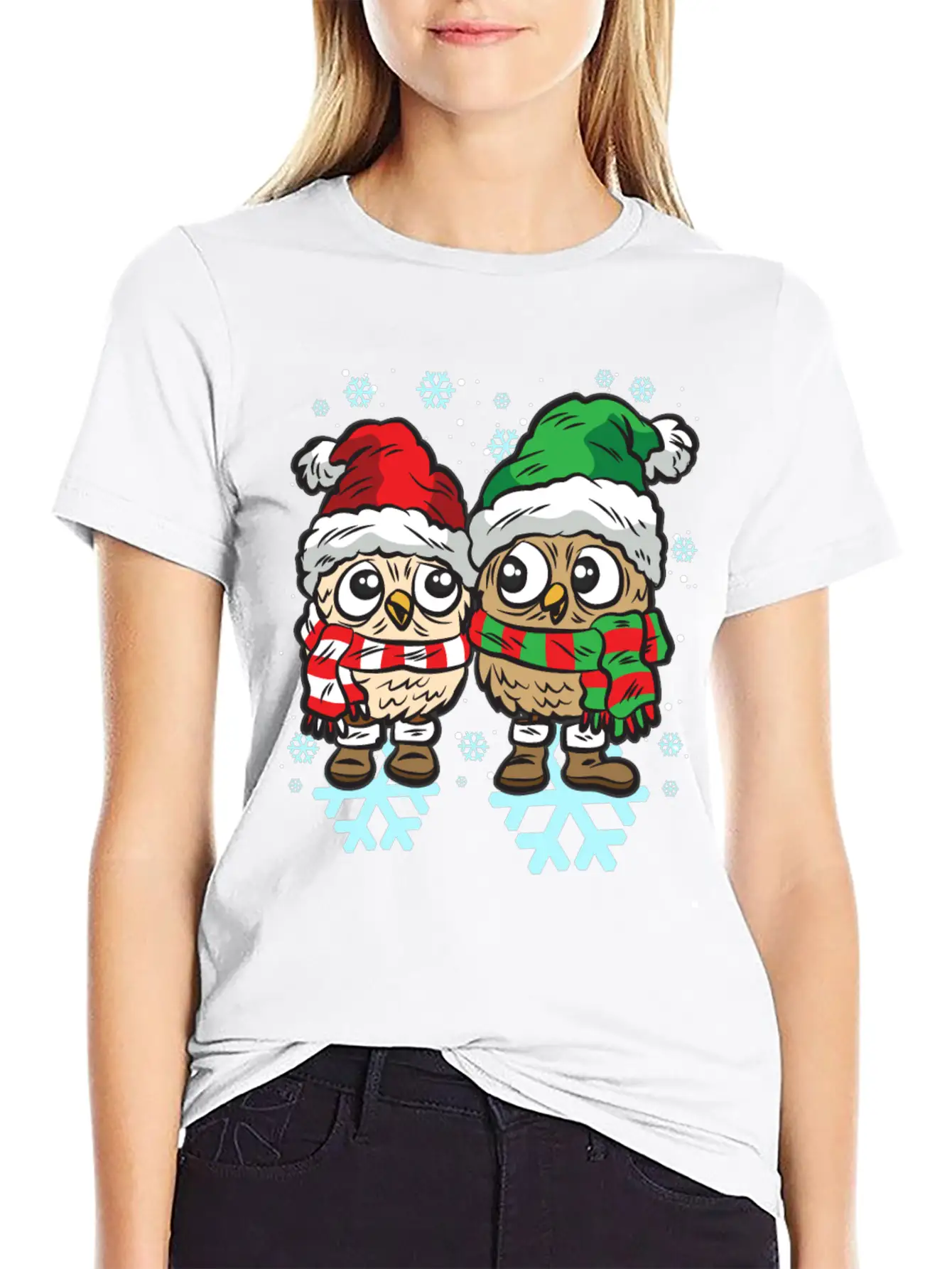SNOW OWL COUPLE WINTER DRESS Classic Fit Graphic Tee For Daily Comfort – Unisex Cotton Shirt