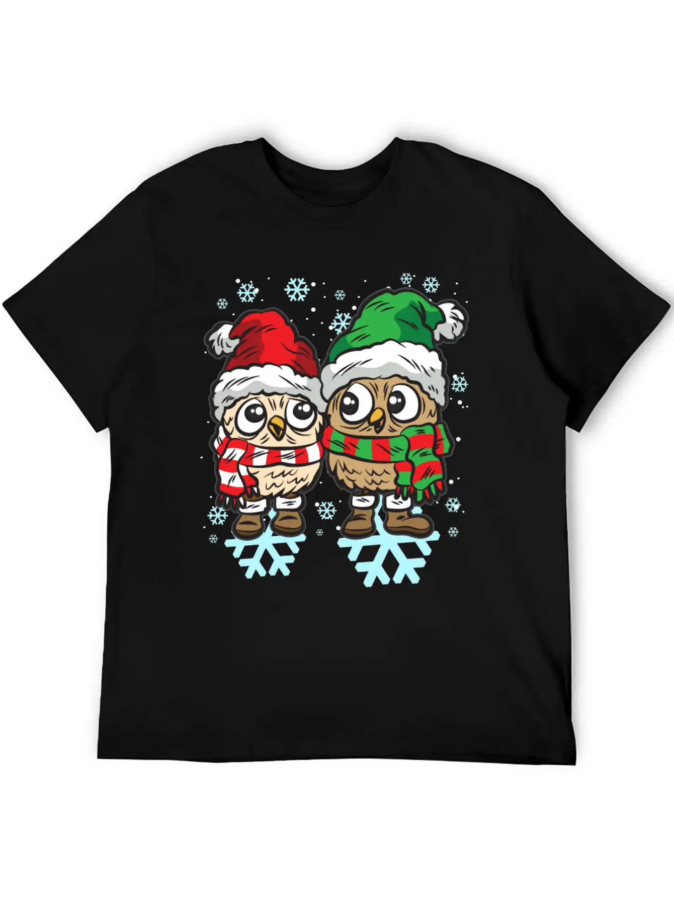 SNOW OWL COUPLE WINTER DRESS Classic Fit Graphic Tee For Daily Comfort – Unisex Cotton Shirt