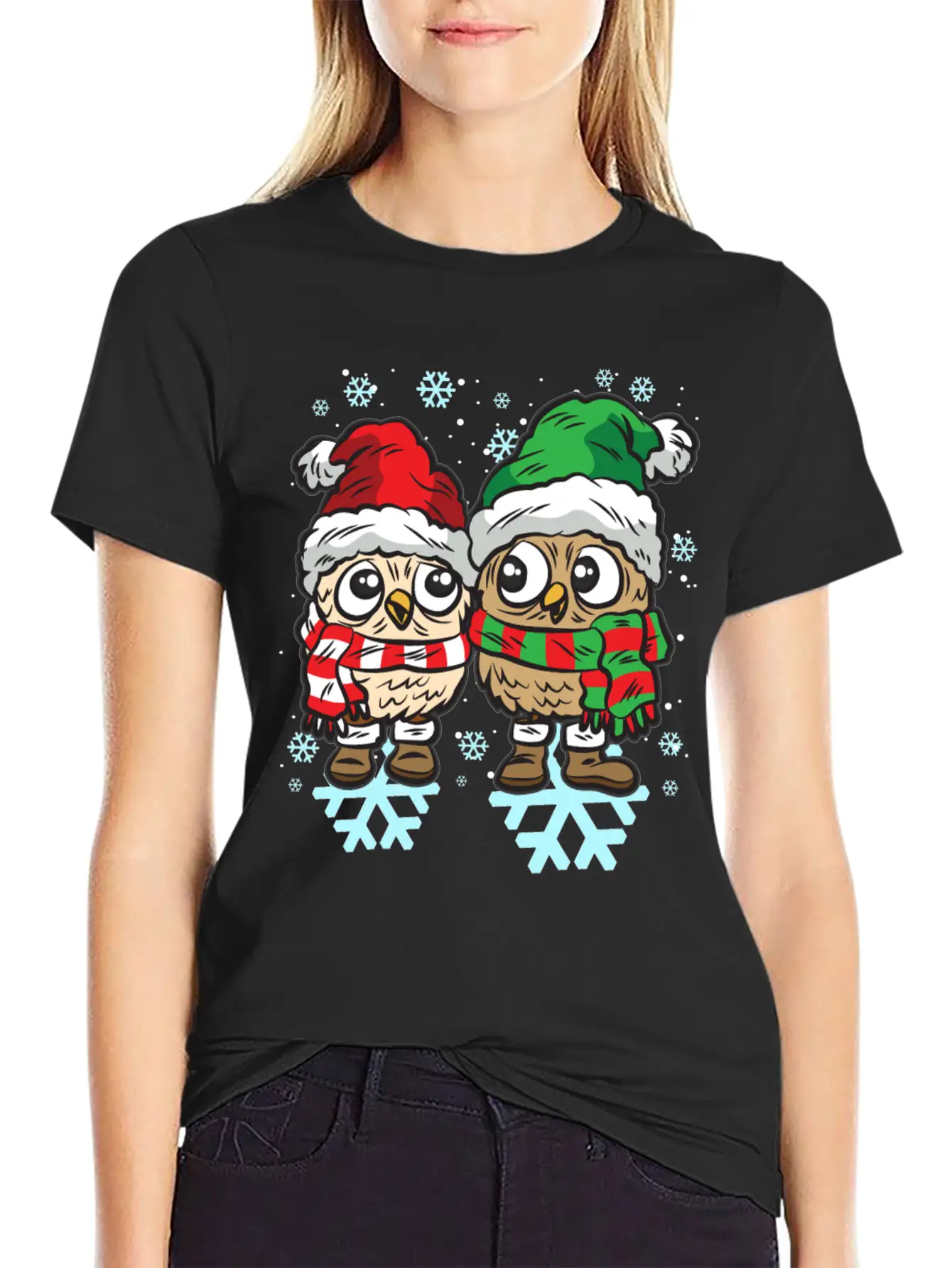 SNOW OWL COUPLE WINTER DRESS Classic Fit Graphic Tee For Daily Comfort – Unisex Cotton Shirt