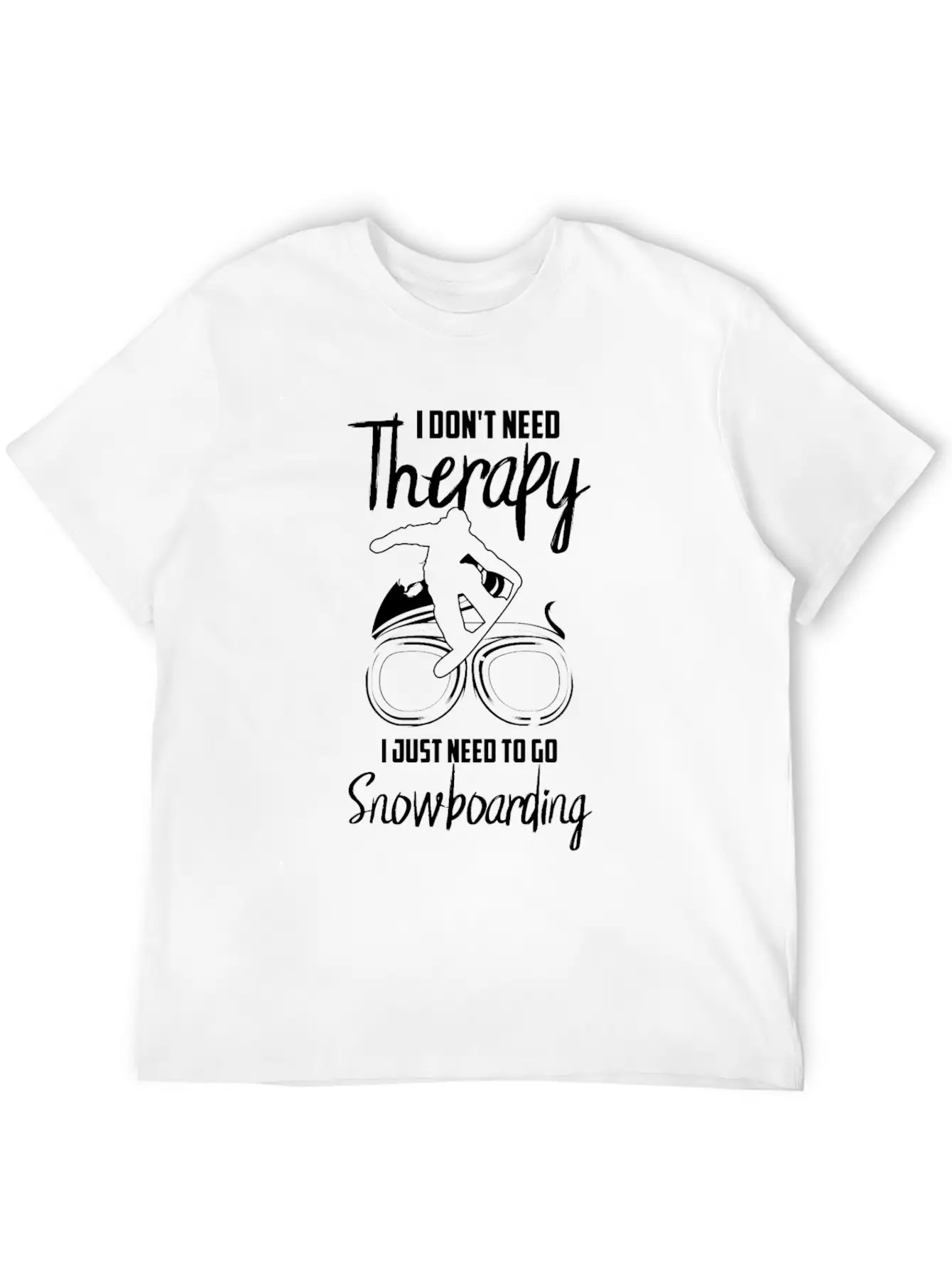 Snowboarding Therapy Unisex Casual T-Shirt – Clean Design For Daily Comfort