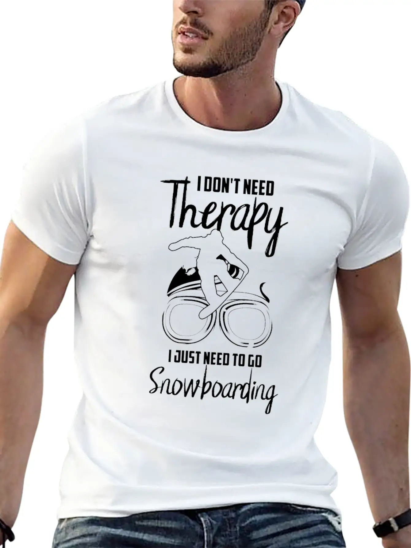 Snowboarding Therapy Unisex Casual T-Shirt – Clean Design For Daily Comfort