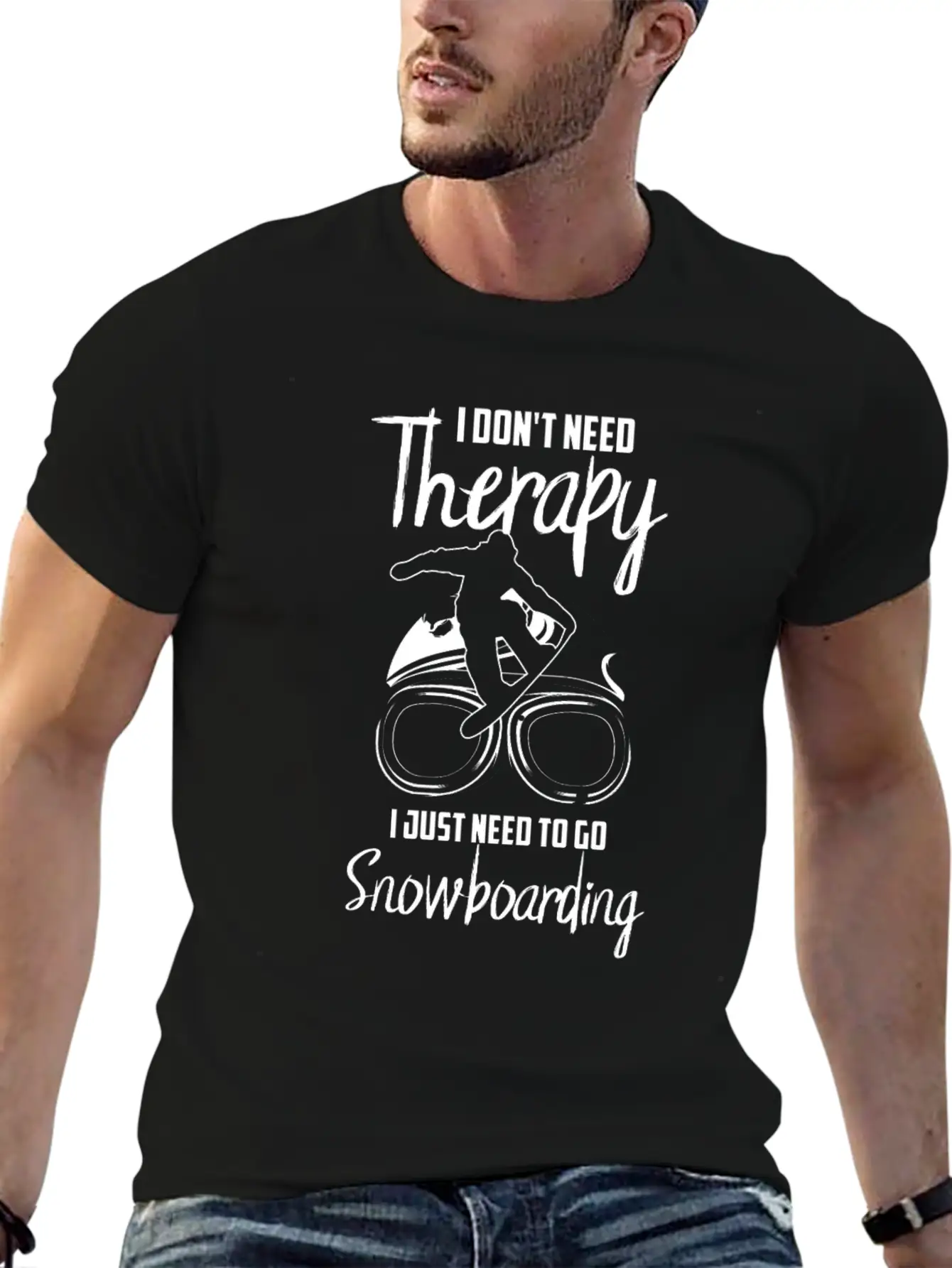 Snowboarding Therapy Unisex Casual T-Shirt – Clean Design For Daily Comfort