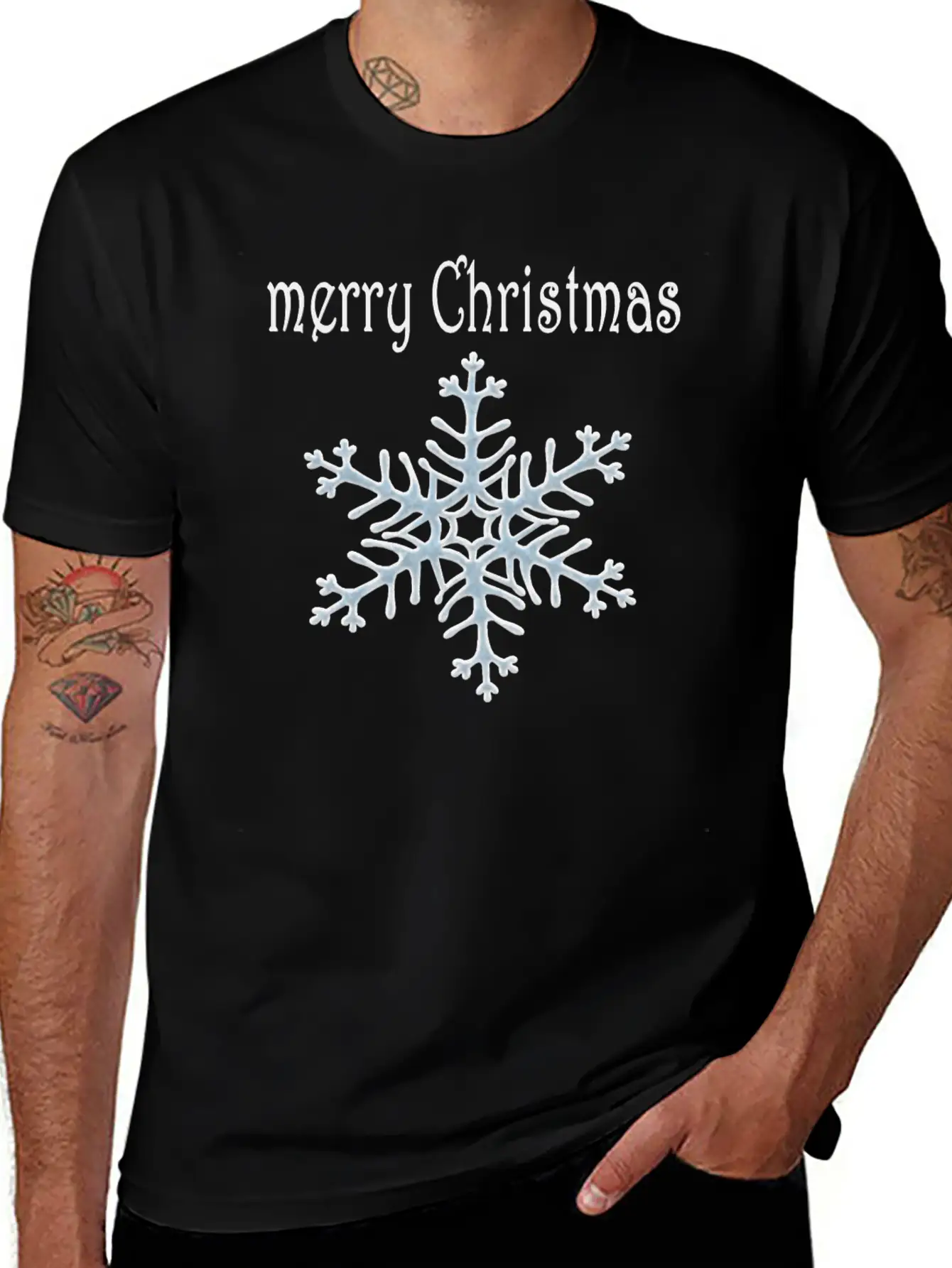 Snowflake Design Basic Graphic T-Shirt – Daily Comfort In Soft Cotton