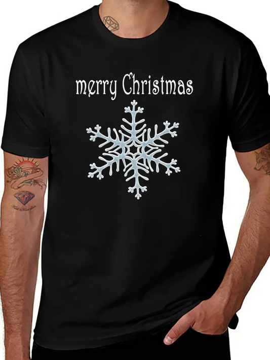 Snowflake Design Basic Graphic T-Shirt – Daily Comfort In Soft Cotton