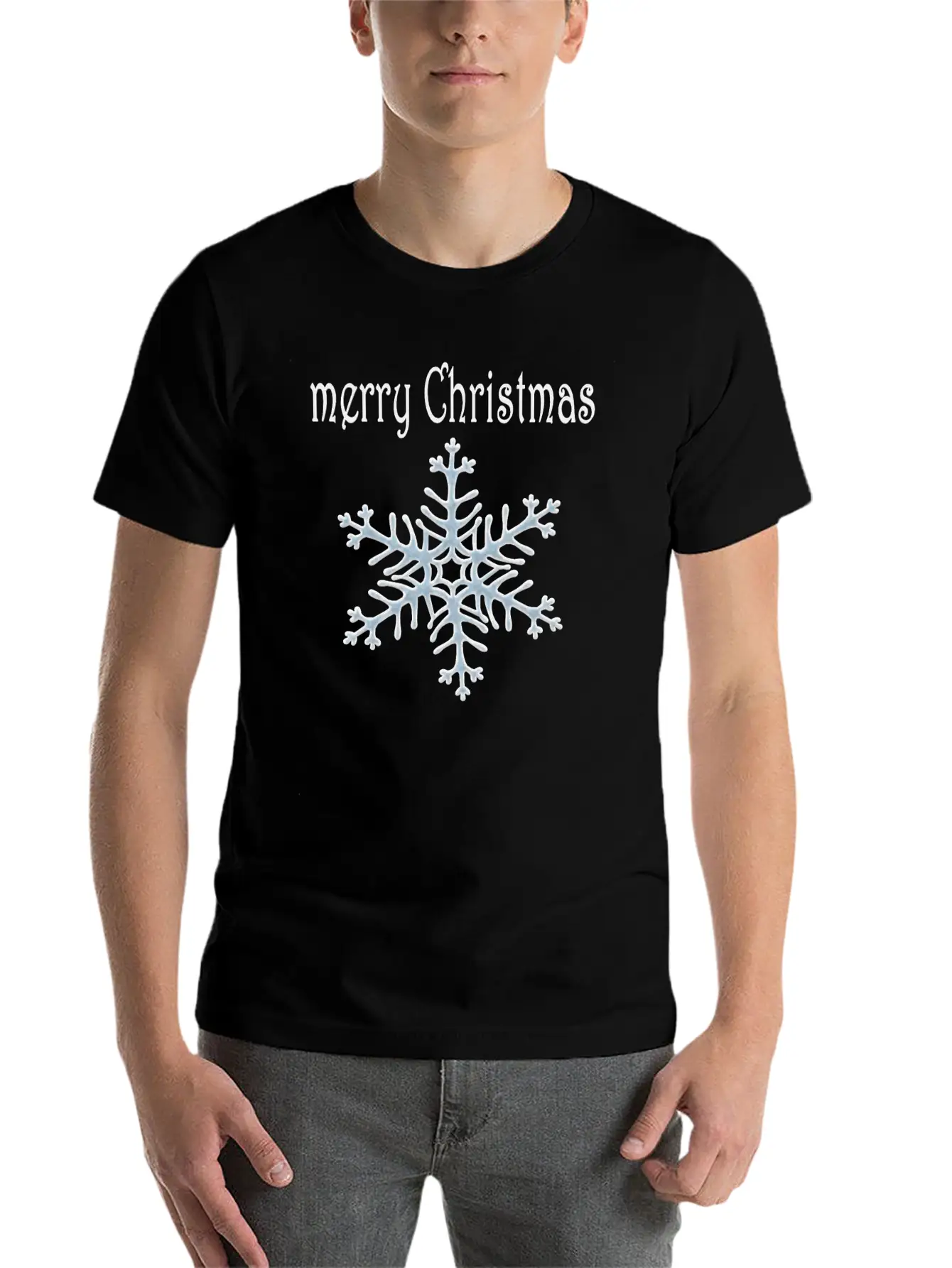 Snowflake Design Basic Graphic T-Shirt – Daily Comfort In Soft Cotton