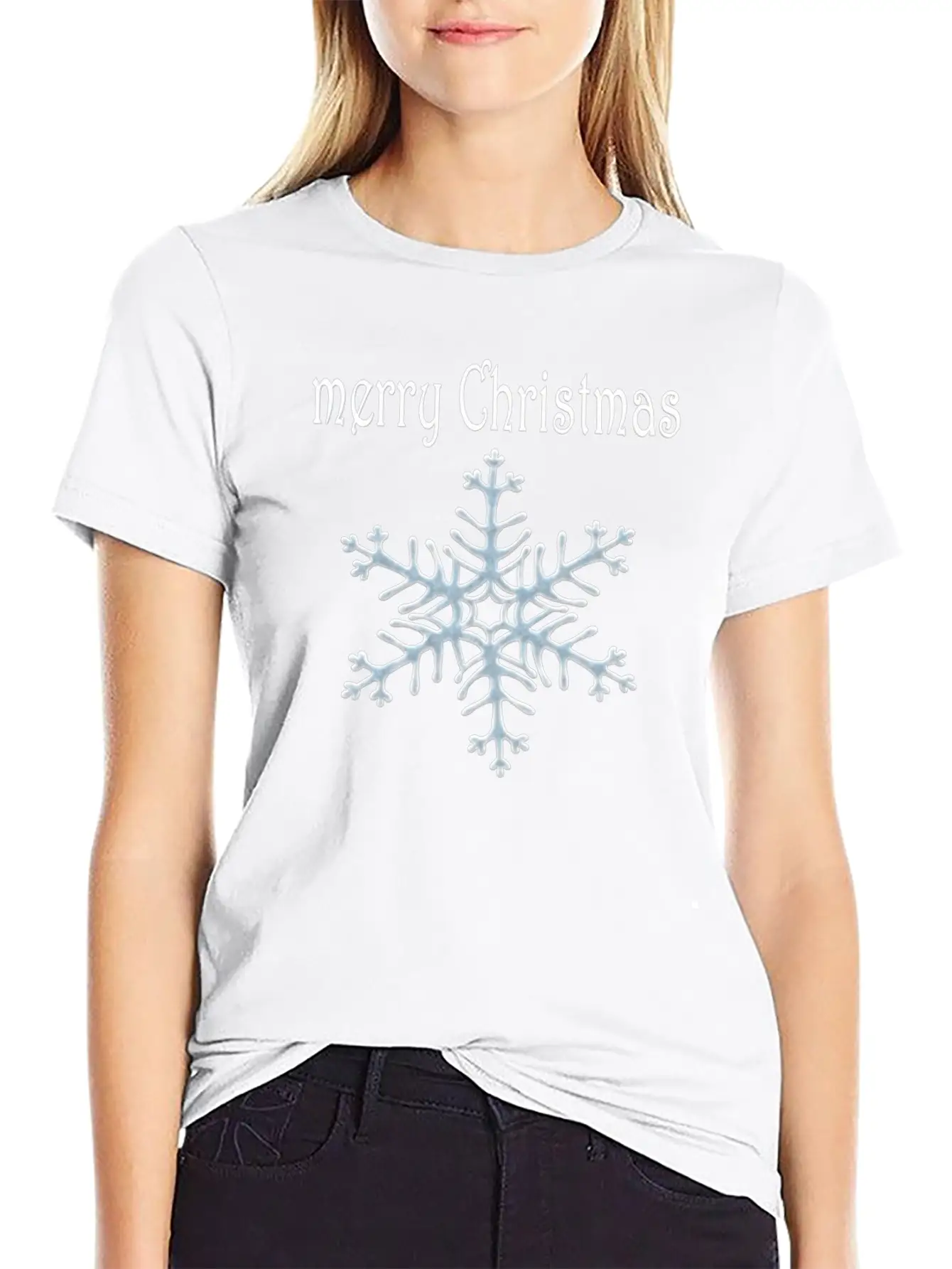 Snowflake Design Basic Graphic T-Shirt – Daily Comfort In Soft Cotton