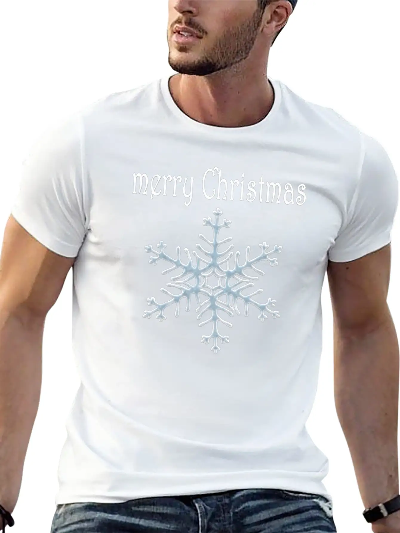 Snowflake Design Basic Graphic T-Shirt – Daily Comfort In Soft Cotton