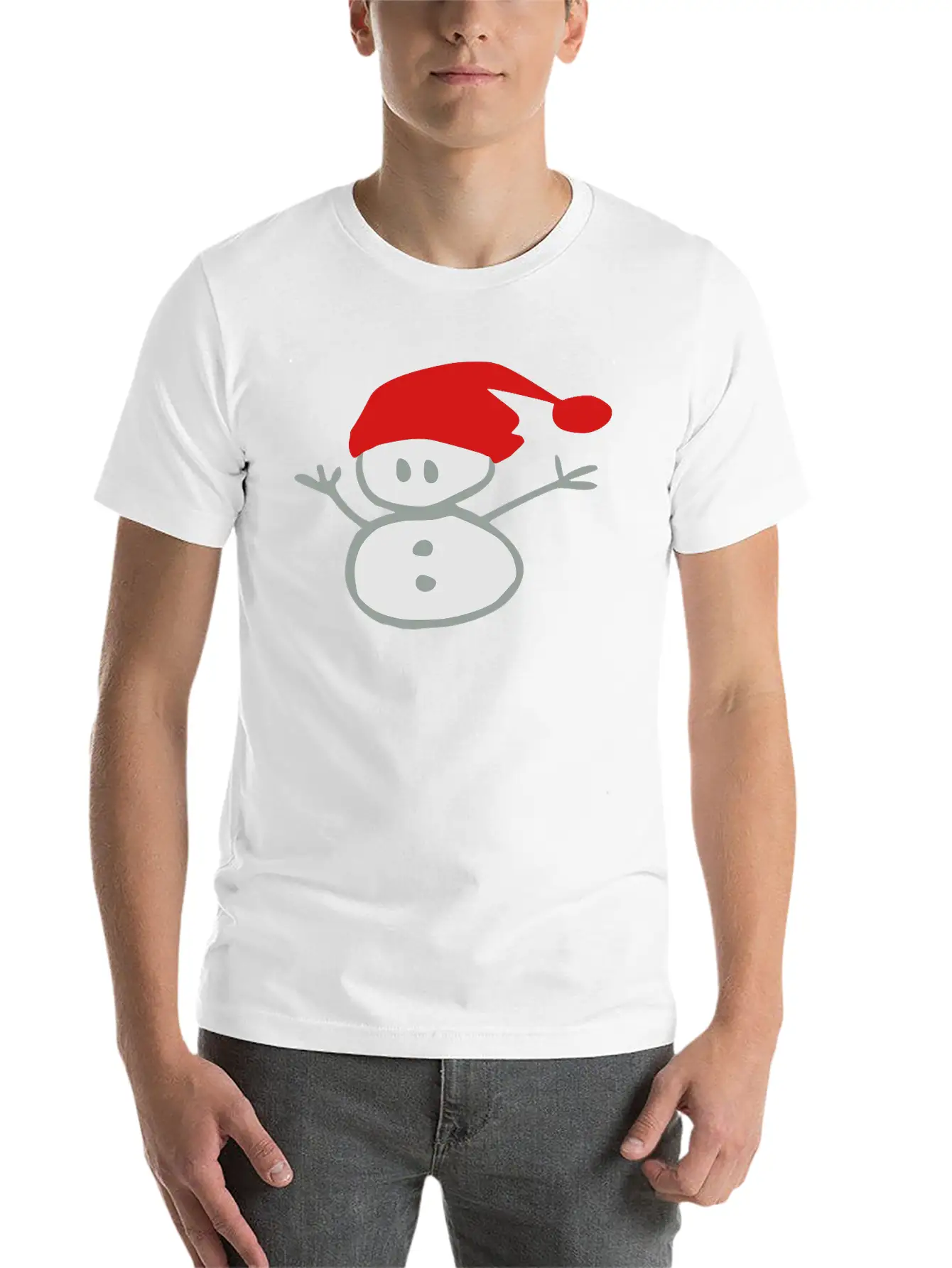 Snowman & Santa_hat Vector Art Soft Cotton Short Sleeve Tee – Unisex Wardrobe Staple