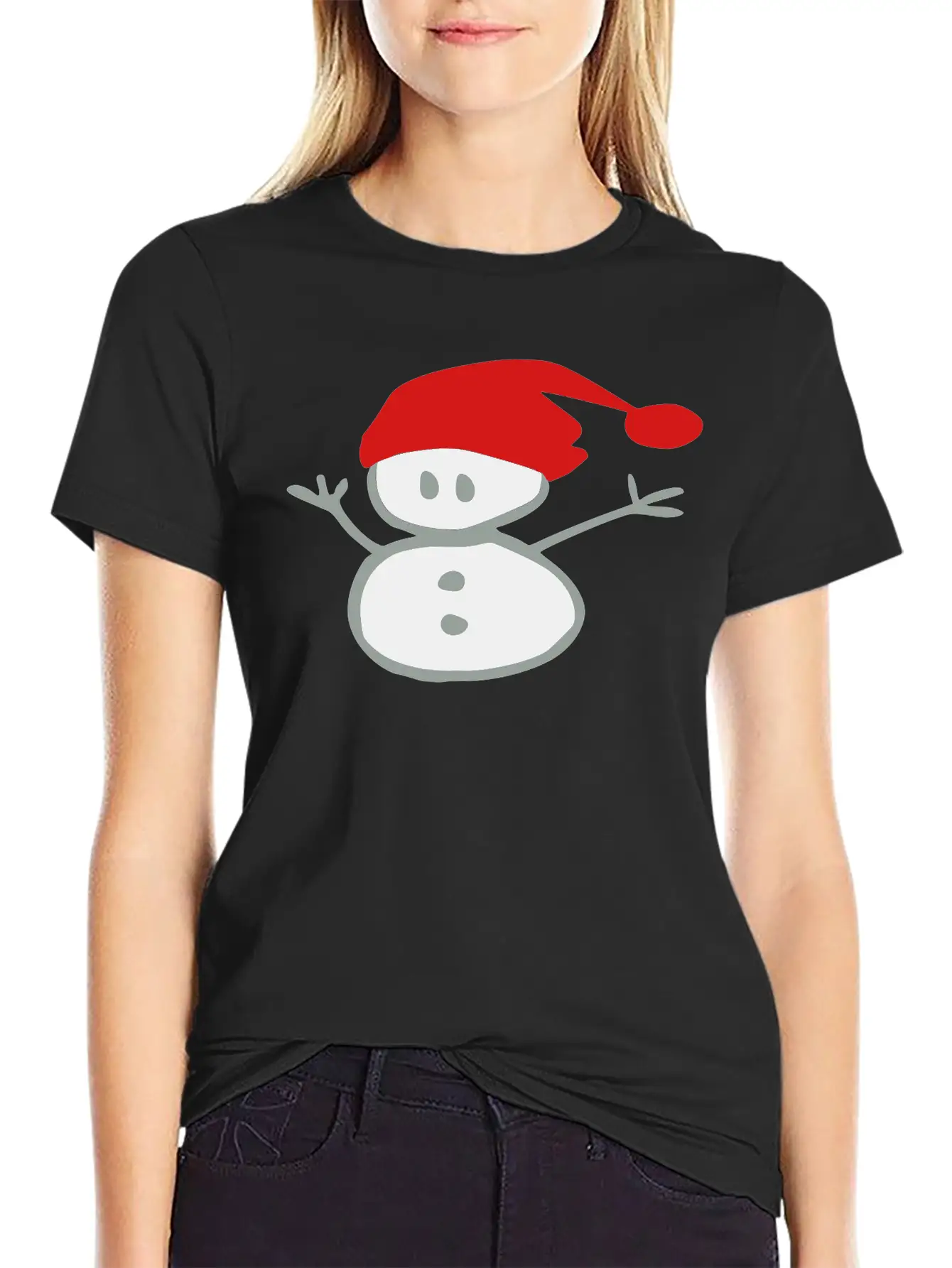 Snowman & Santa_hat Vector Art Soft Cotton Short Sleeve Tee – Unisex Wardrobe Staple