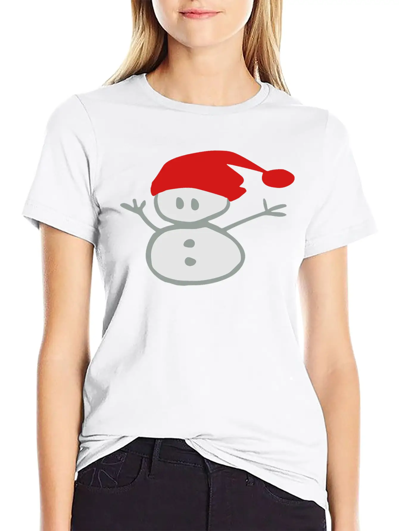 Snowman & Santa_hat Vector Art Soft Cotton Short Sleeve Tee – Unisex Wardrobe Staple