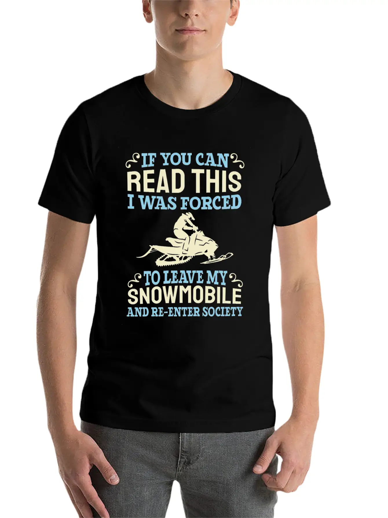 Snowmobile Snow Machine Lightweight Cotton T-Shirt – Daily Comfort Graphic Shirt