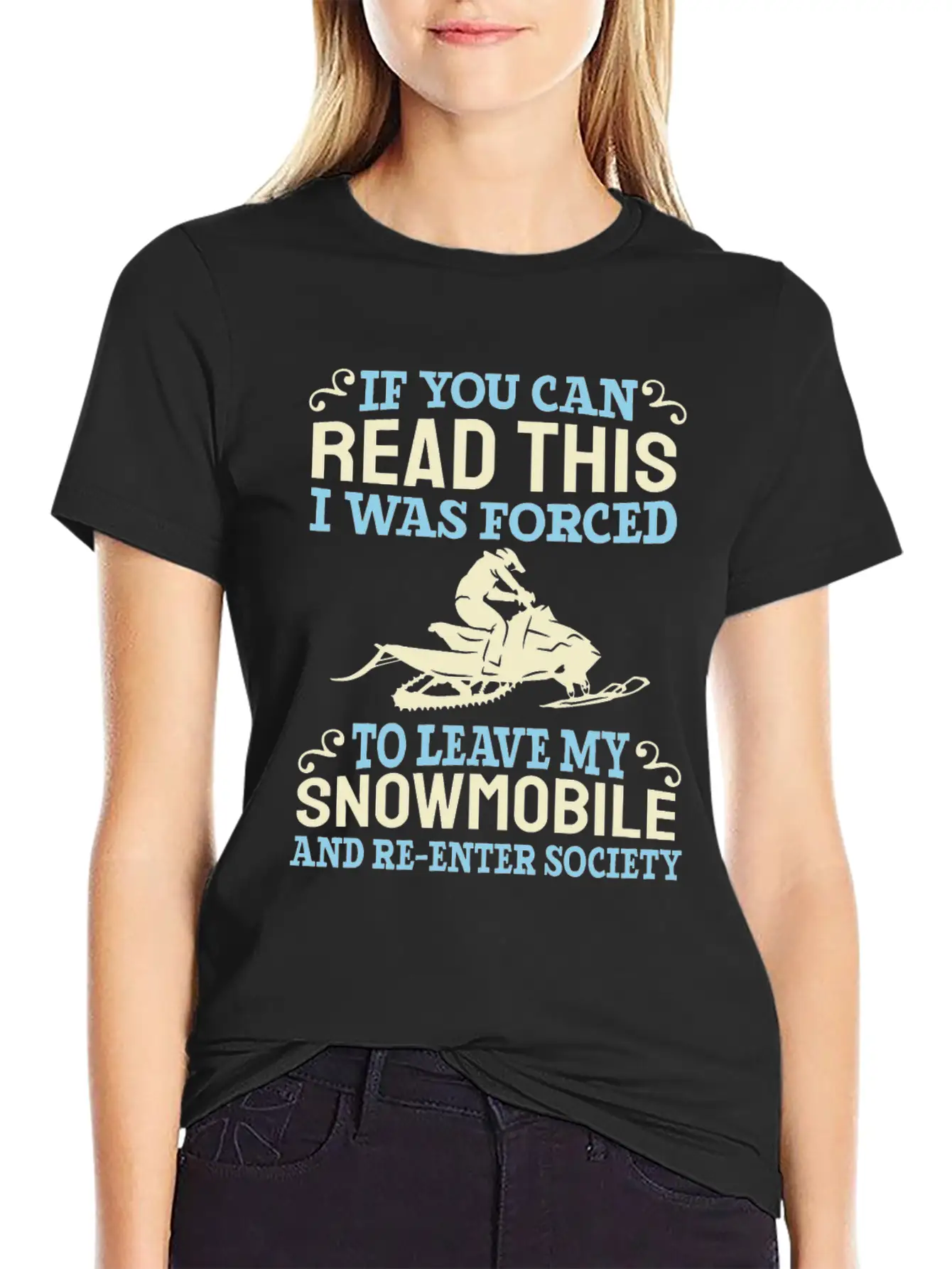 Snowmobile Snow Machine Lightweight Cotton T-Shirt – Daily Comfort Graphic Shirt
