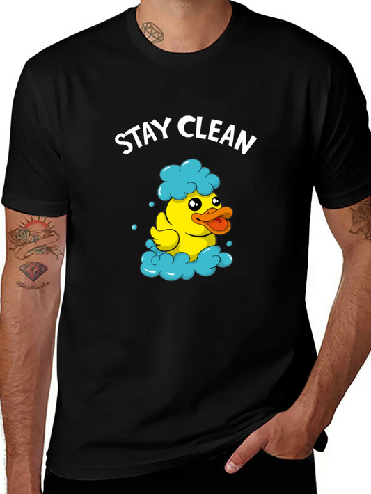 Soapmaker Stay Clean Funny Bath Duck Basic Graphic T-Shirt – Daily Comfort In Soft Cotton