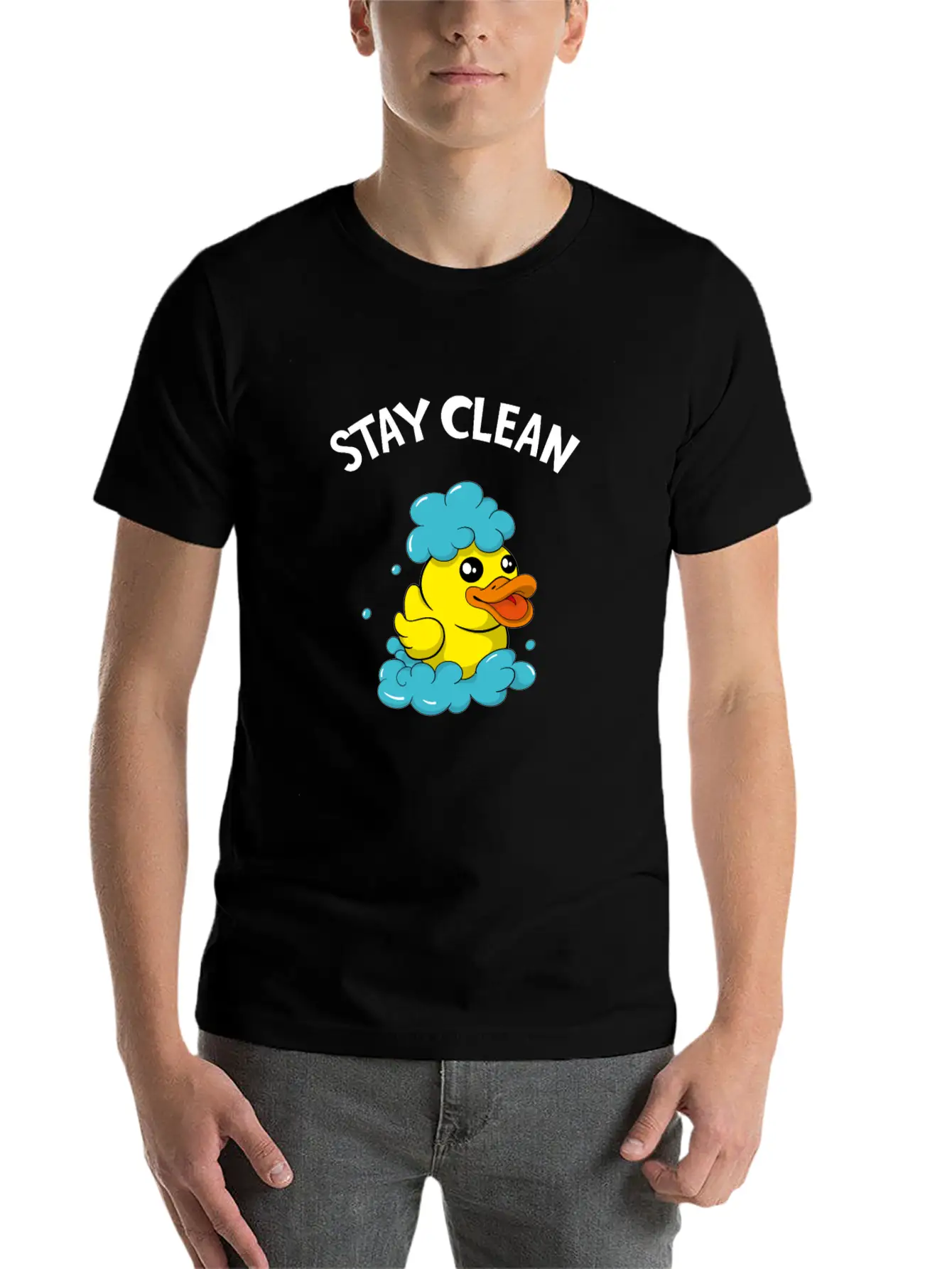 Soapmaker Stay Clean Funny Bath Duck Basic Graphic T-Shirt – Daily Comfort In Soft Cotton