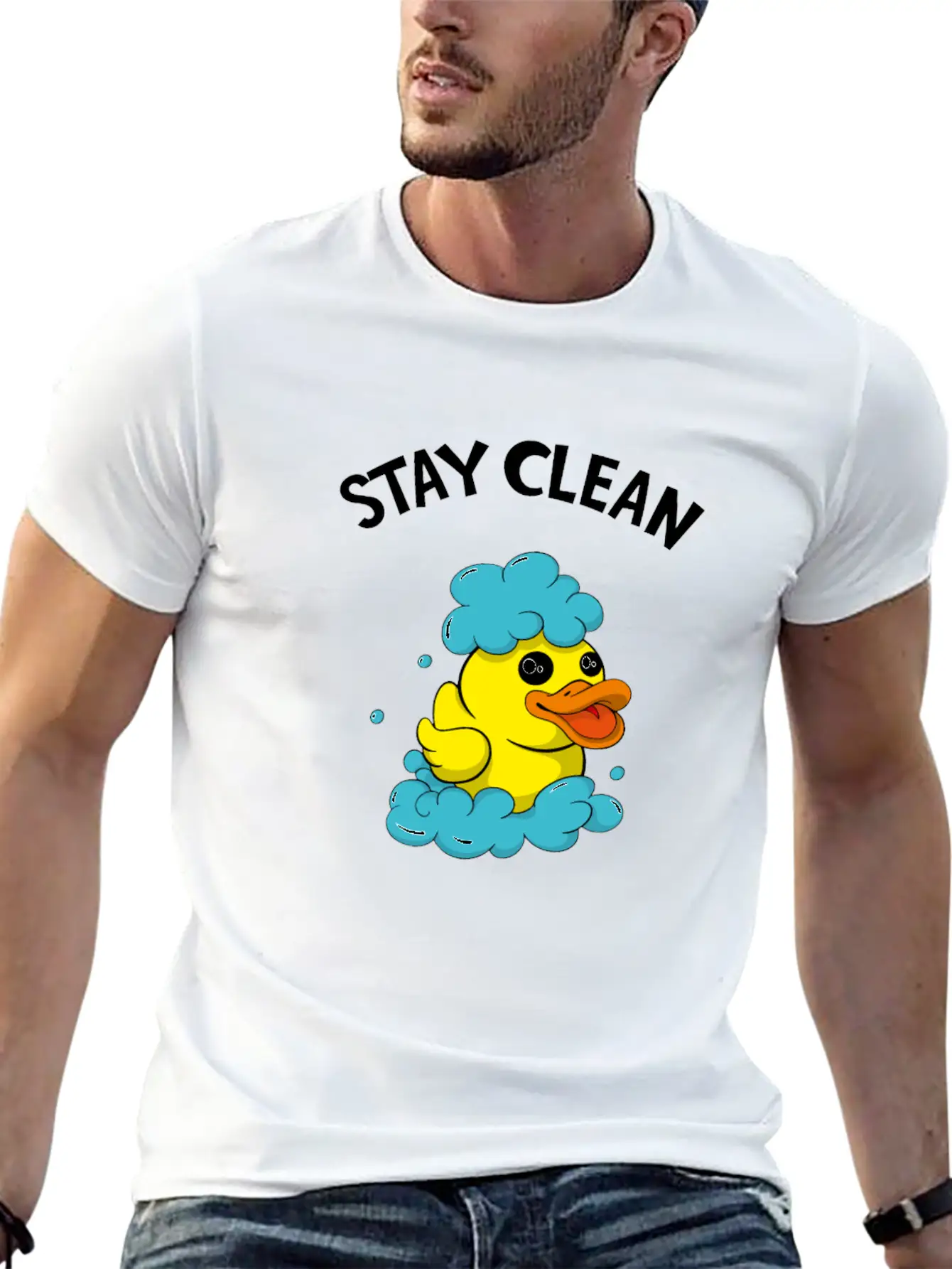 Soapmaker Stay Clean Funny Bath Duck Basic Graphic T-Shirt – Daily Comfort In Soft Cotton