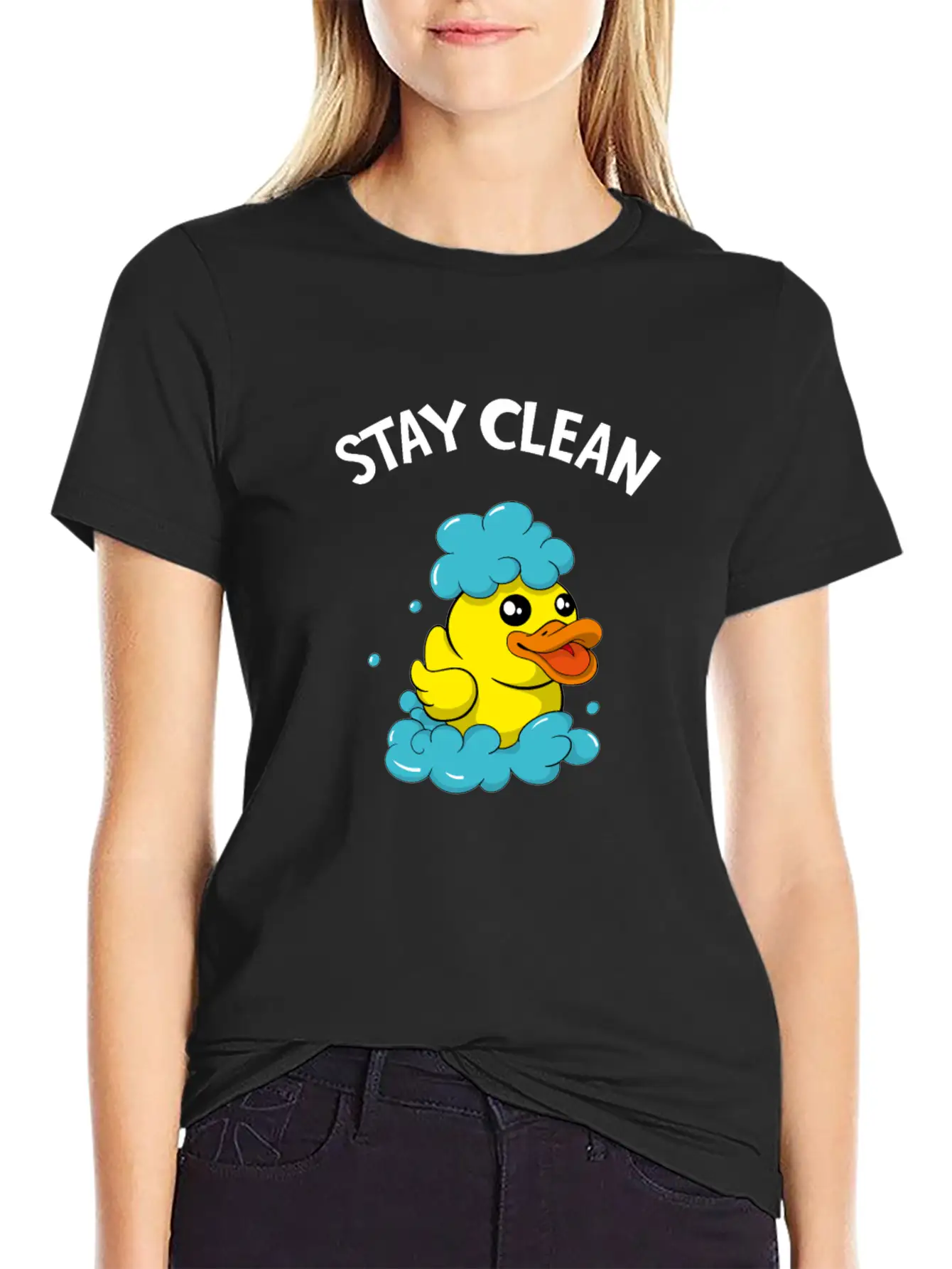 Soapmaker Stay Clean Funny Bath Duck Basic Graphic T-Shirt – Daily Comfort In Soft Cotton