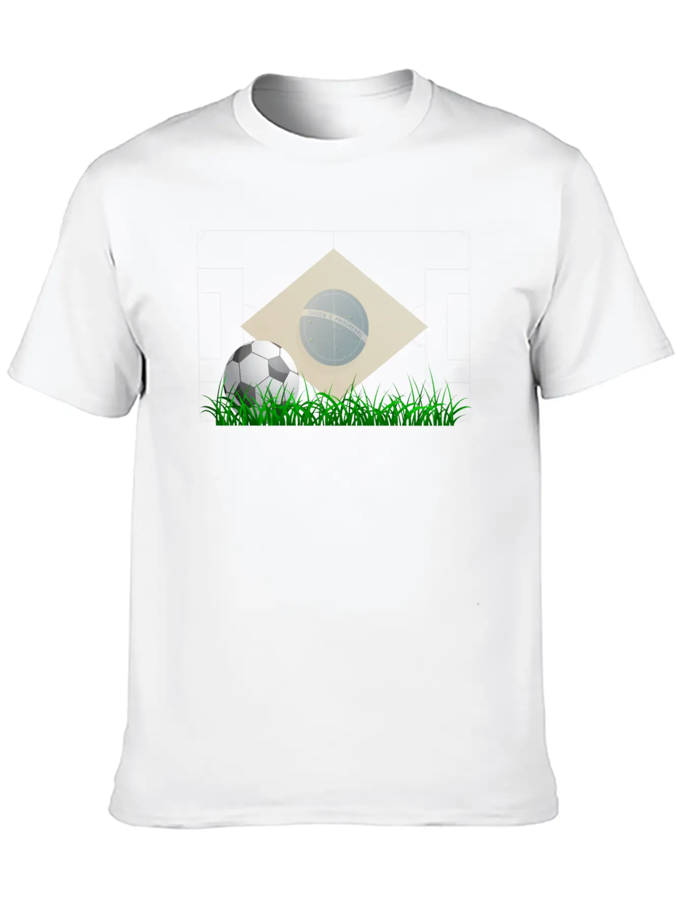 Soccer Ball On Grass Field Lightweight Cotton T-Shirt – Daily Comfort Graphic Shirt