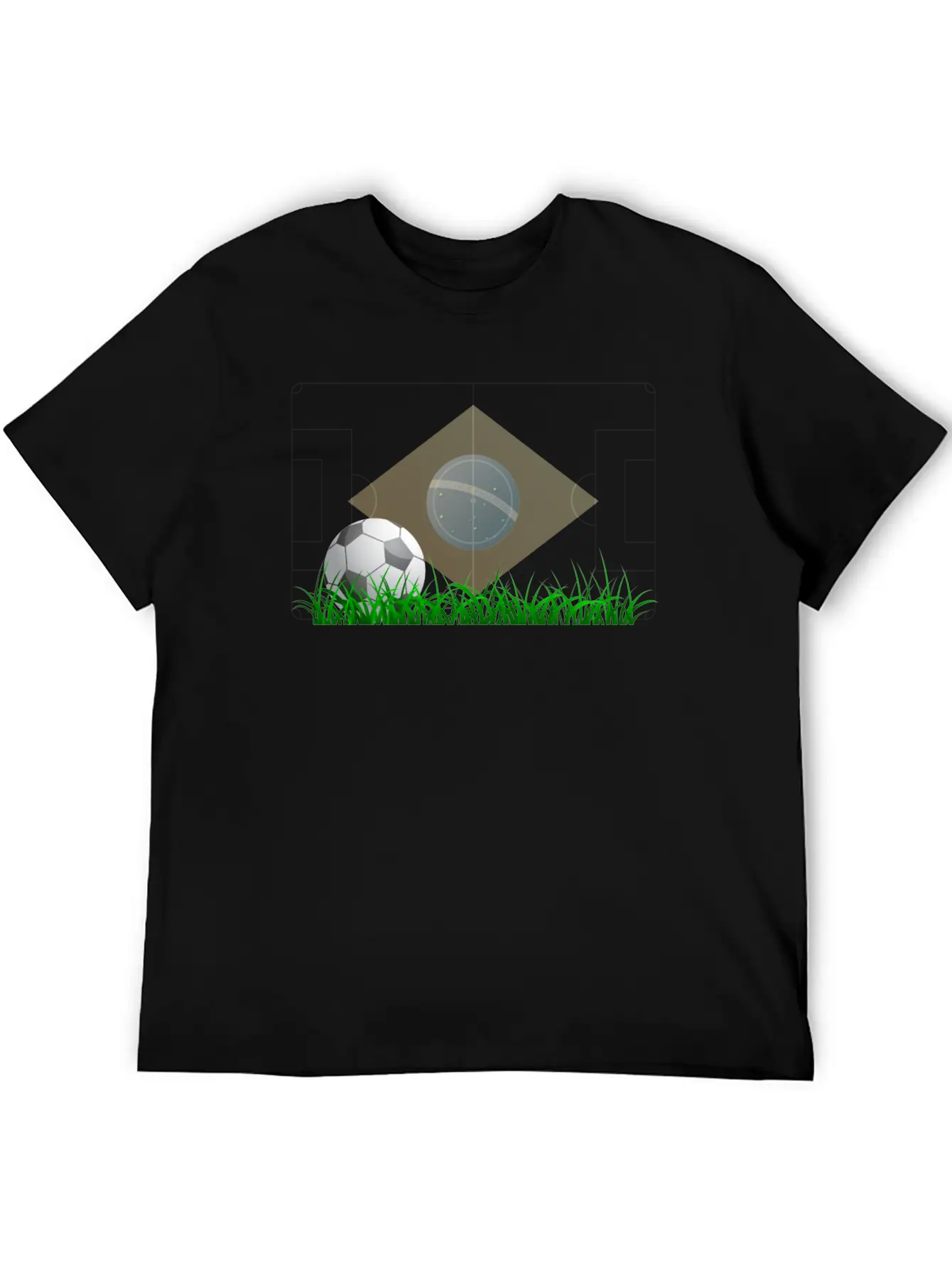 Soccer Ball On Grass Field Lightweight Cotton T-Shirt – Daily Comfort Graphic Shirt