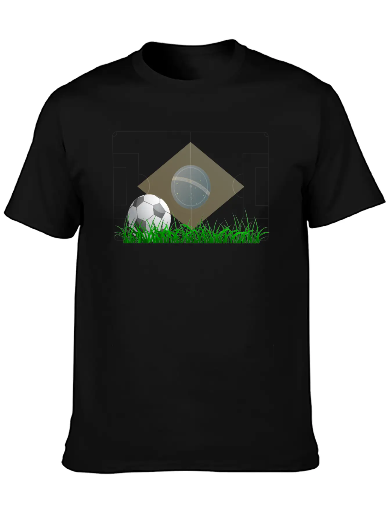 Soccer Ball On Grass Field Lightweight Cotton T-Shirt – Daily Comfort Graphic Shirt